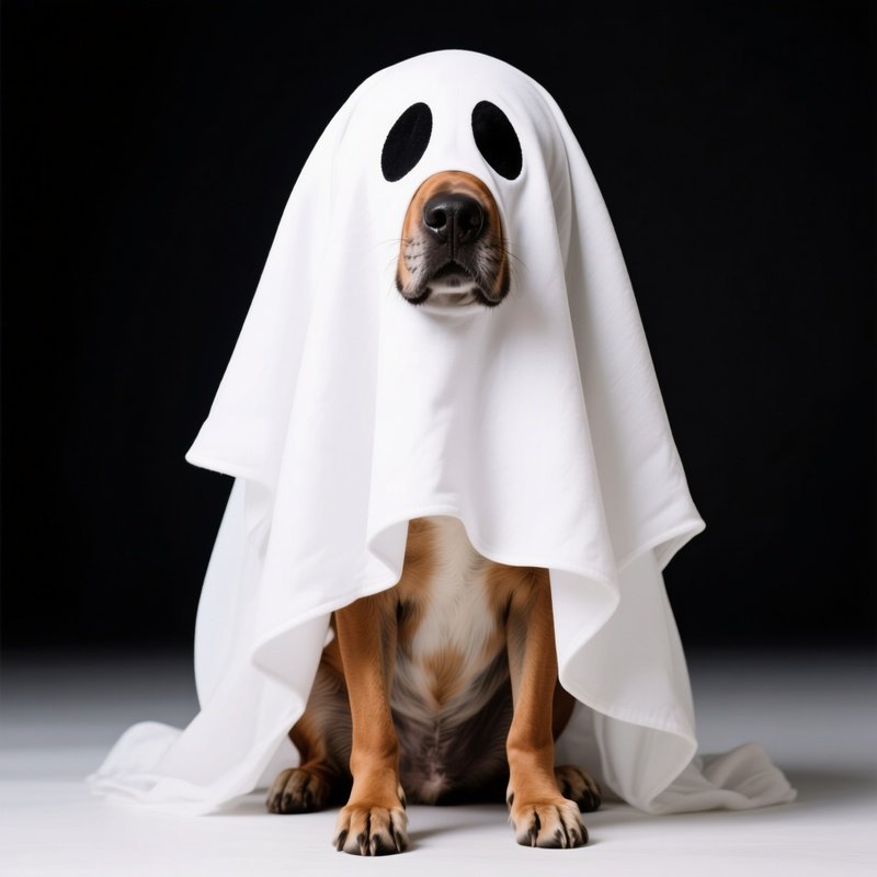 A Dog Dressed As A Ghost Dog Ghost