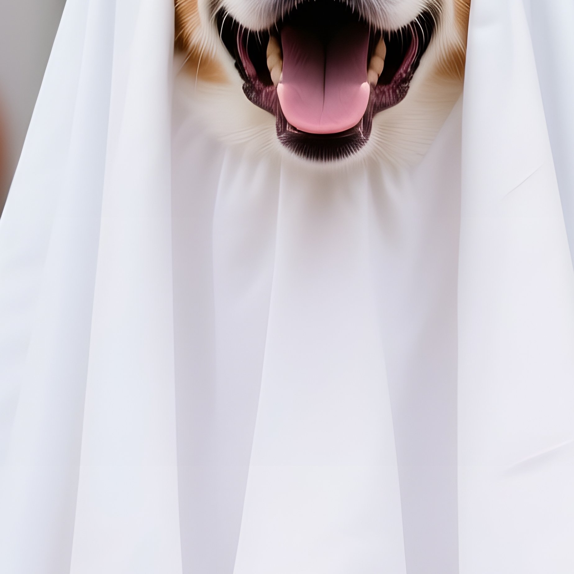 A Dog Dressed As A Ghost Halloween Dog Costume - Full Resolution Quality Preview