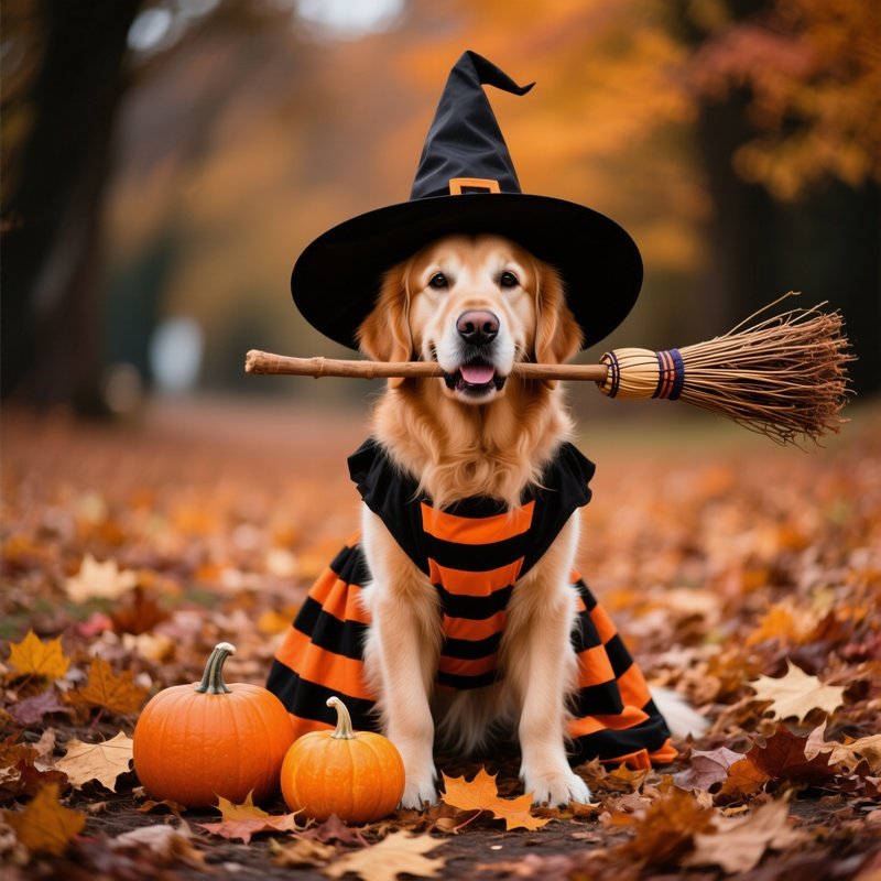 A Dog Dressed As A Witch For Halloween Halloween Dog
