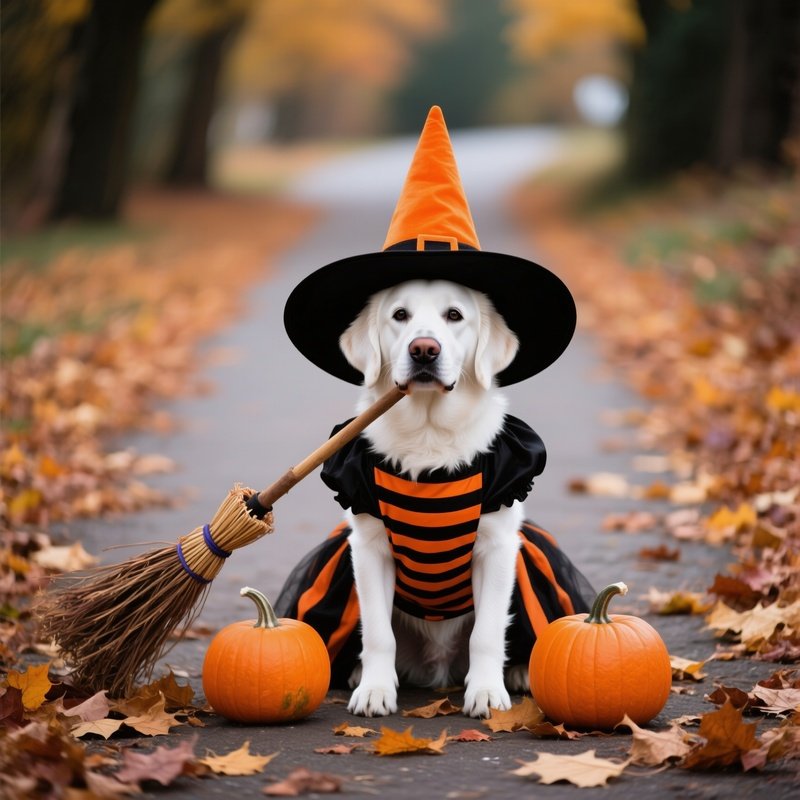 A Dog Dressed As A Witch For Halloween Halloween Dog Costume