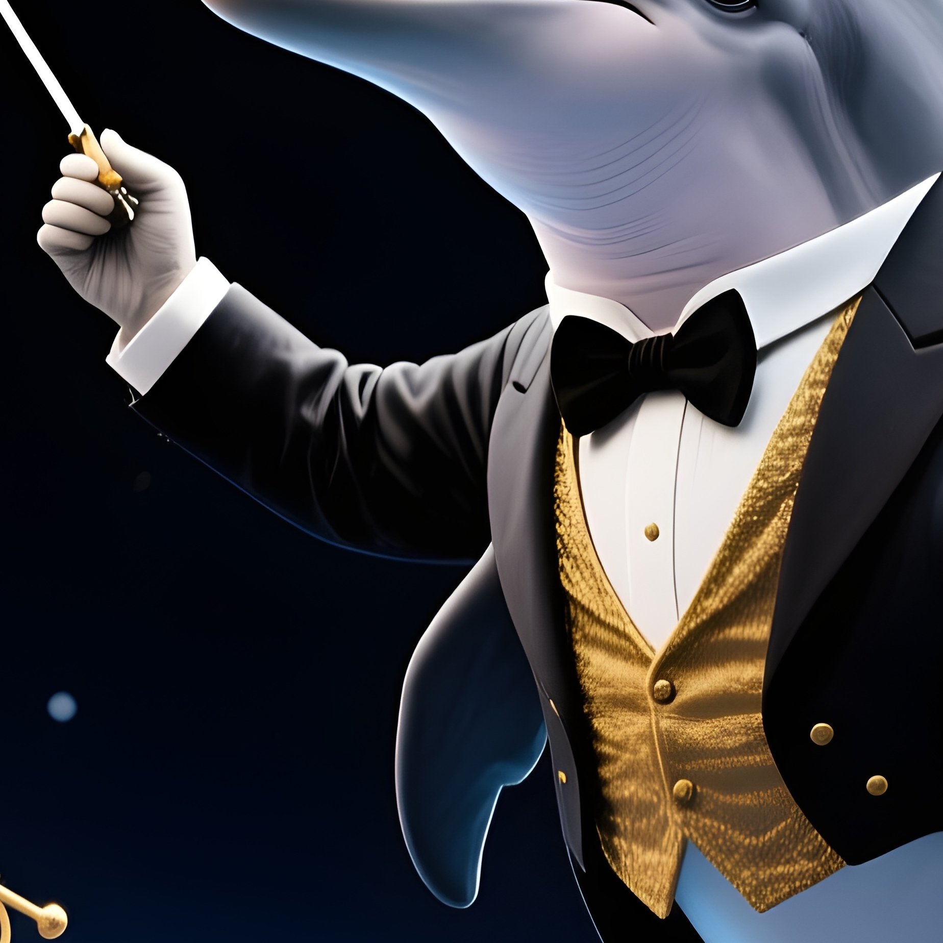 A Dolphin Conducting An Orchestra In Space - Full Resolution Quality Preview