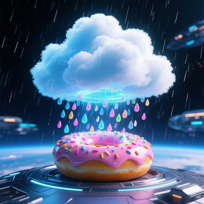 A Donut Shaped Cloud Raining Sprinkles 2