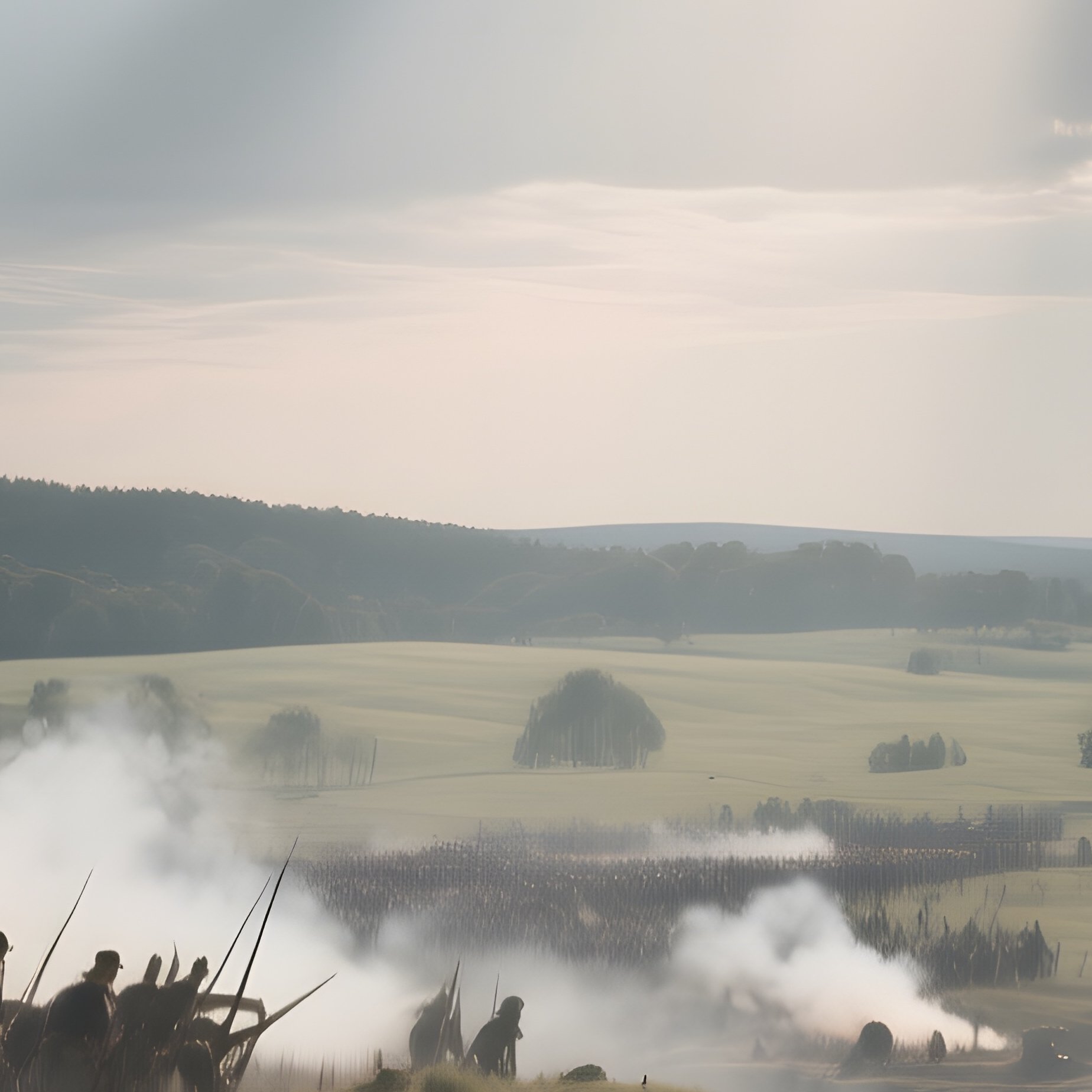 A Dramatic Battlefield Of The Battle Of Gettysburg Under A Cloudy Sky, Union And Confederate - Full Resolution Quality Preview