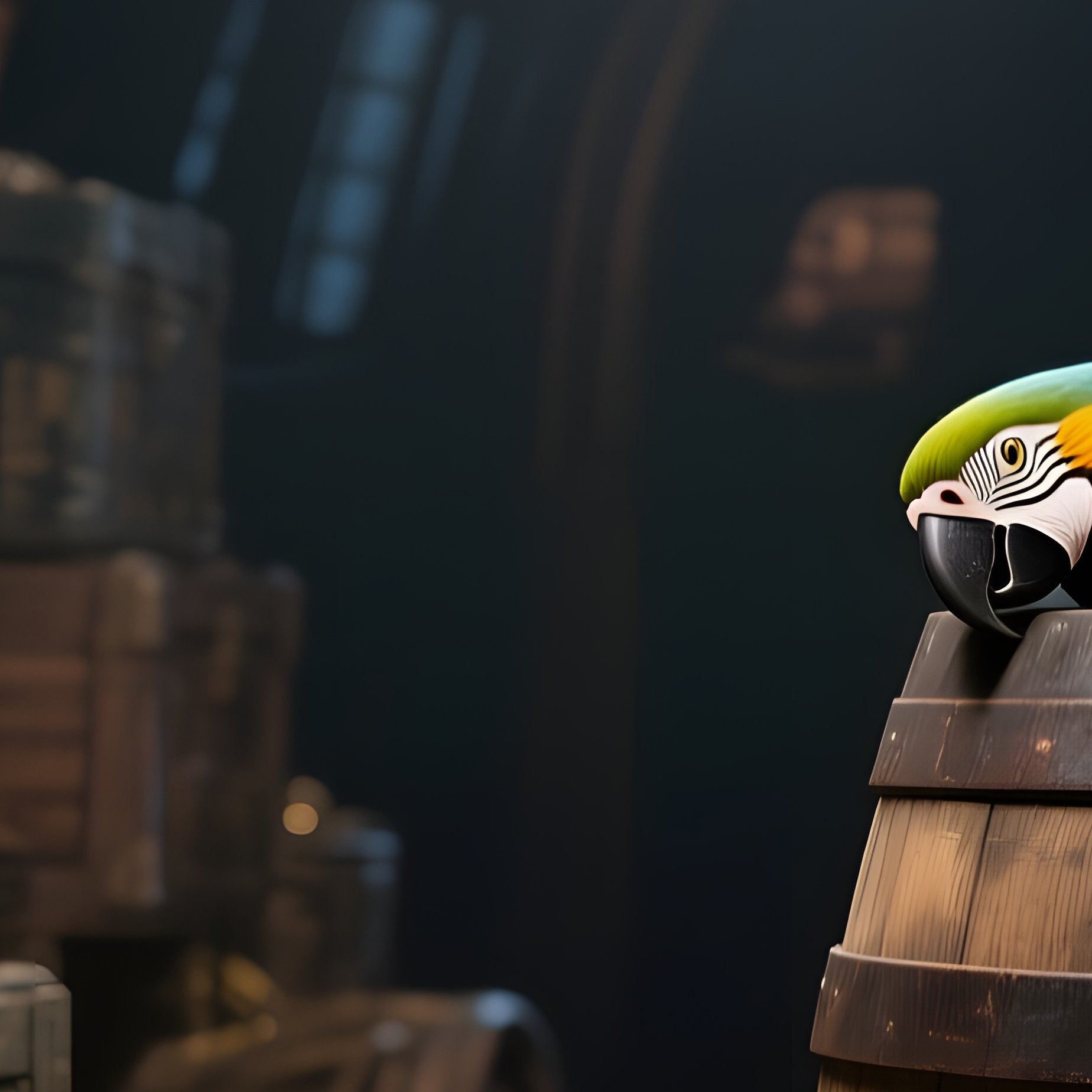 A Dramatic Low‑Light Scene Inside A Ship’S Hold Filled With Crates Of Rum, Gold Doubloons, And A - Full Resolution Quality Preview