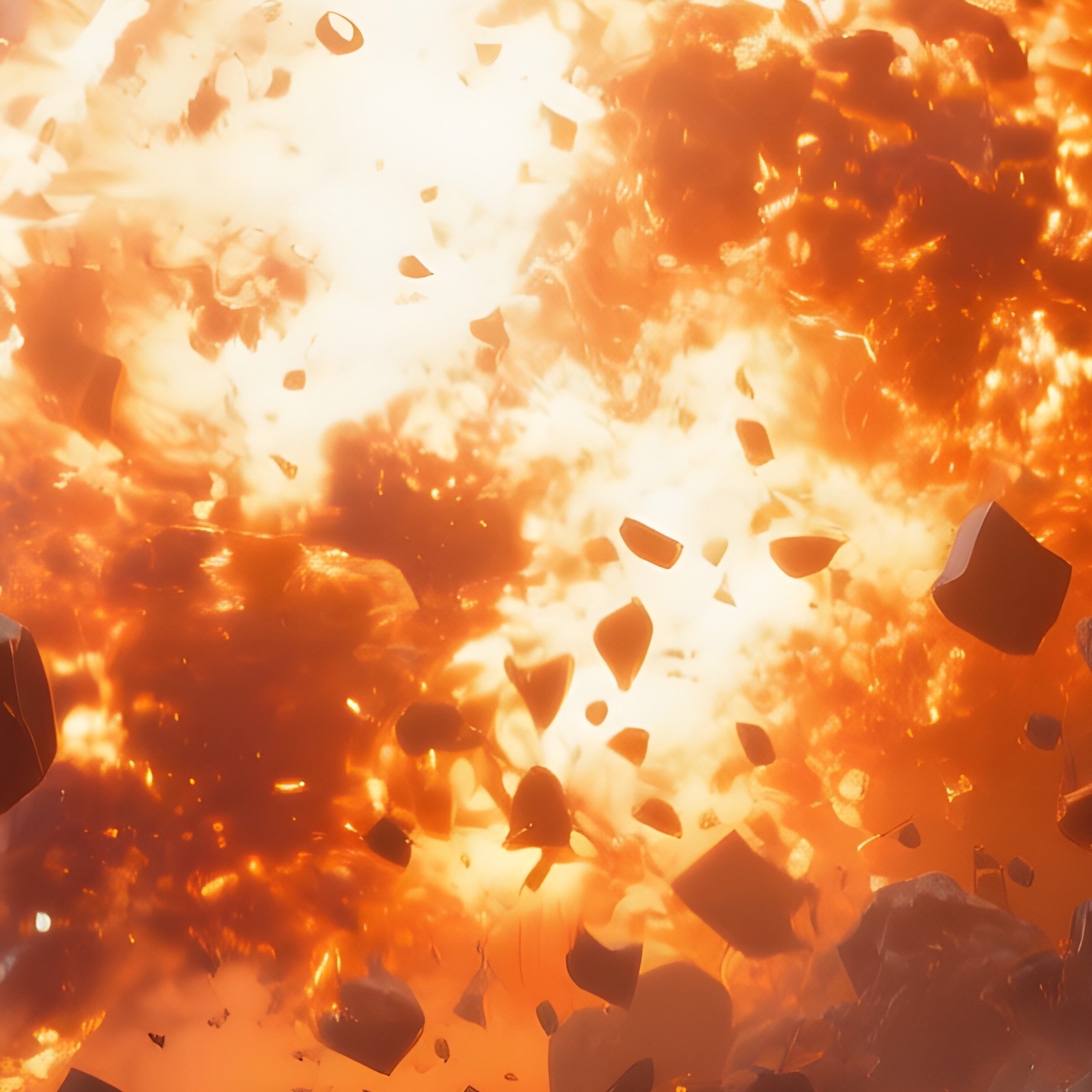 A Dramatic Scene Of An Exploding Supernova Illuminating A Nearby Dense Asteroid Belt, Each Fragment - Full Resolution Quality Preview