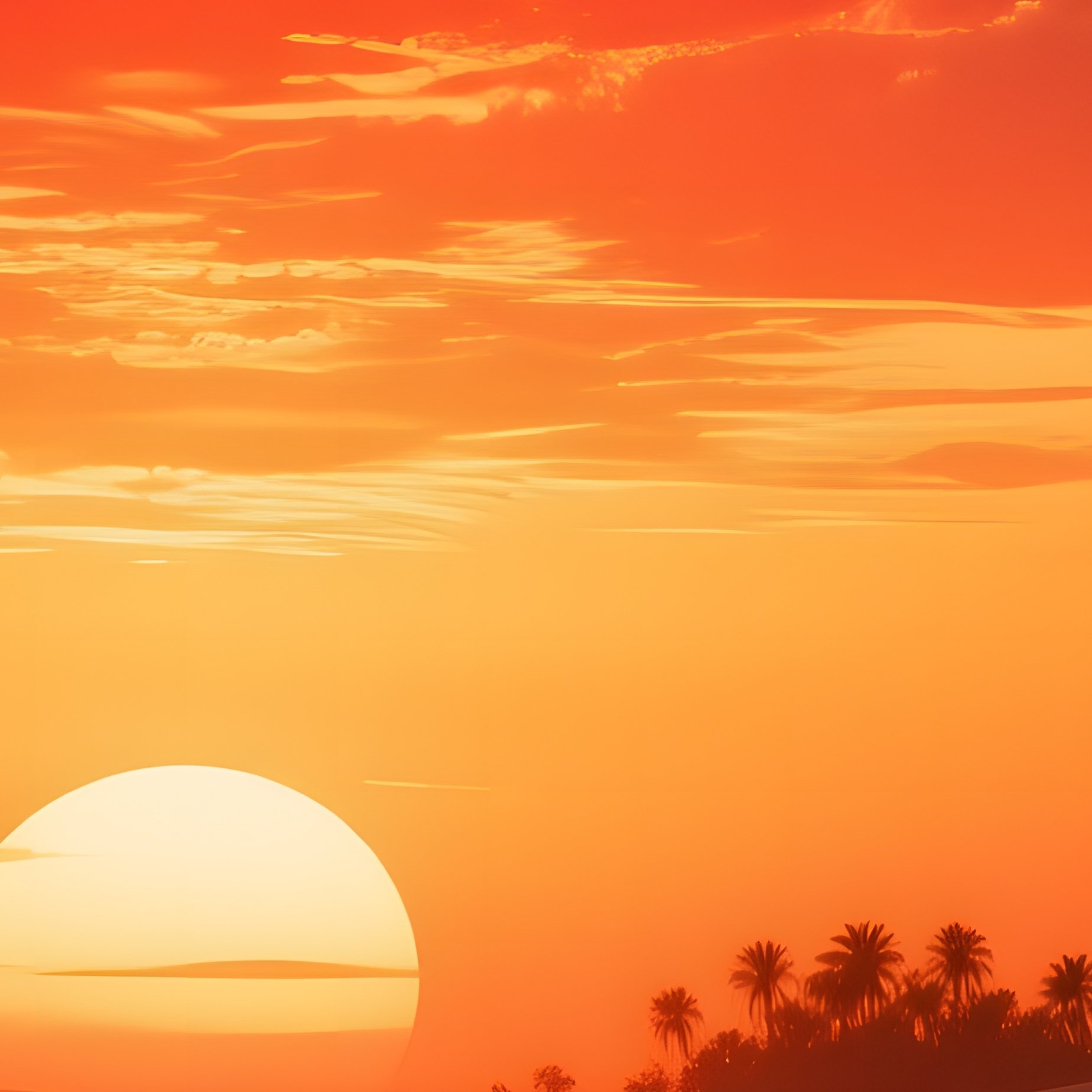 A Dramatic Sunset Over The Red Sea Coast Of Egypt, Sailboats Silhouetted Against Fiery Skies, Dunes - Full Resolution Quality Preview