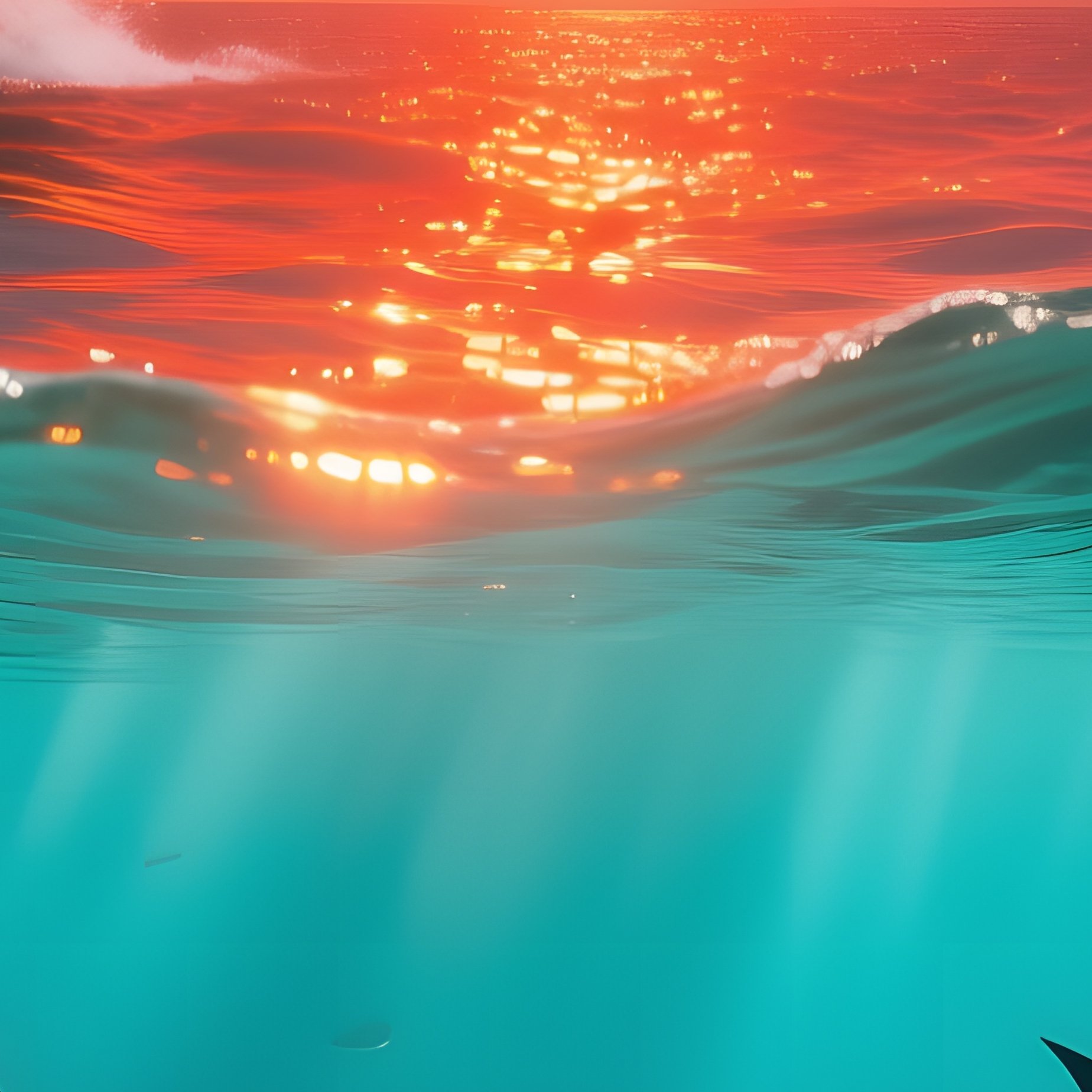 A Dramatic Sunset Over The Red Sea Coral Reefs Seen From A Dhow, Turquoise Water Catching - Full Resolution Quality Preview