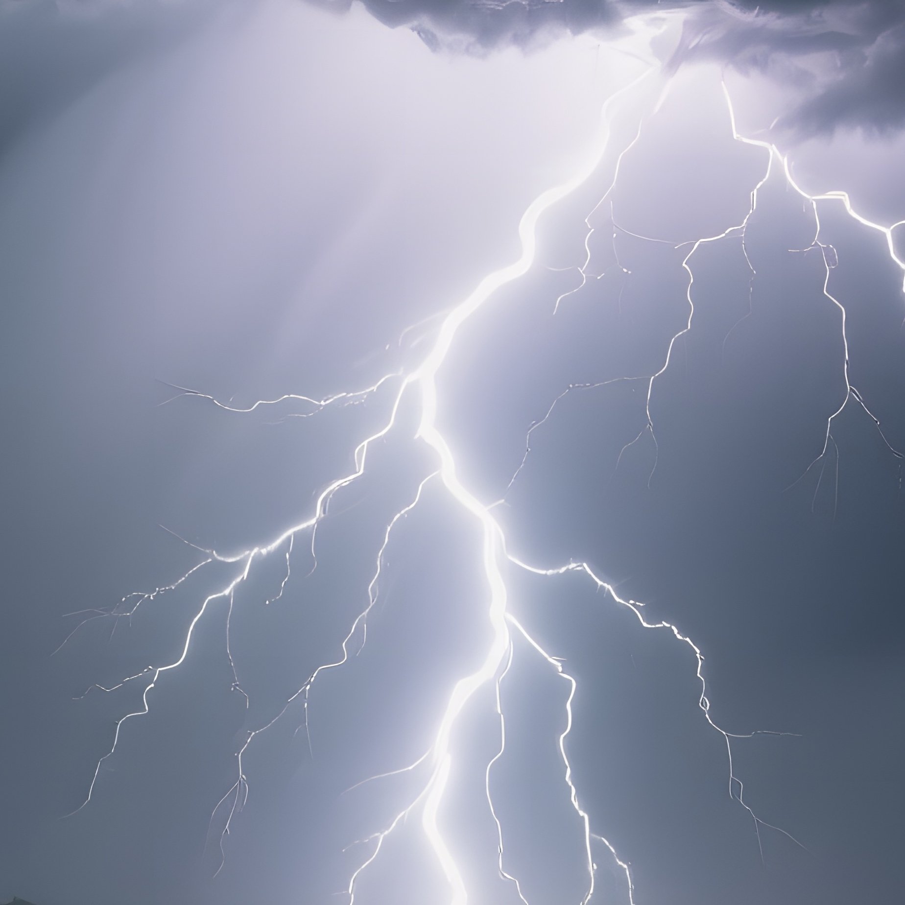 A Dramatic Thunderstorm Over An Open Field, Dark Clouds Swirling In Charcoal Clay, Lightning Forks - Full Resolution Quality Preview