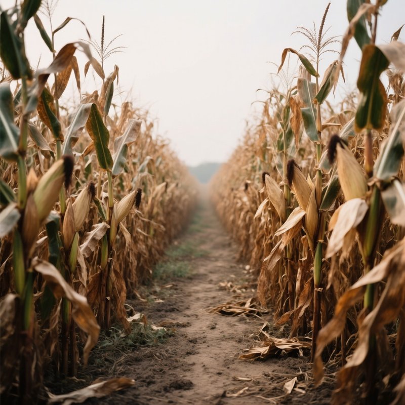 A Dried Cornfield Cornfield Dry Season