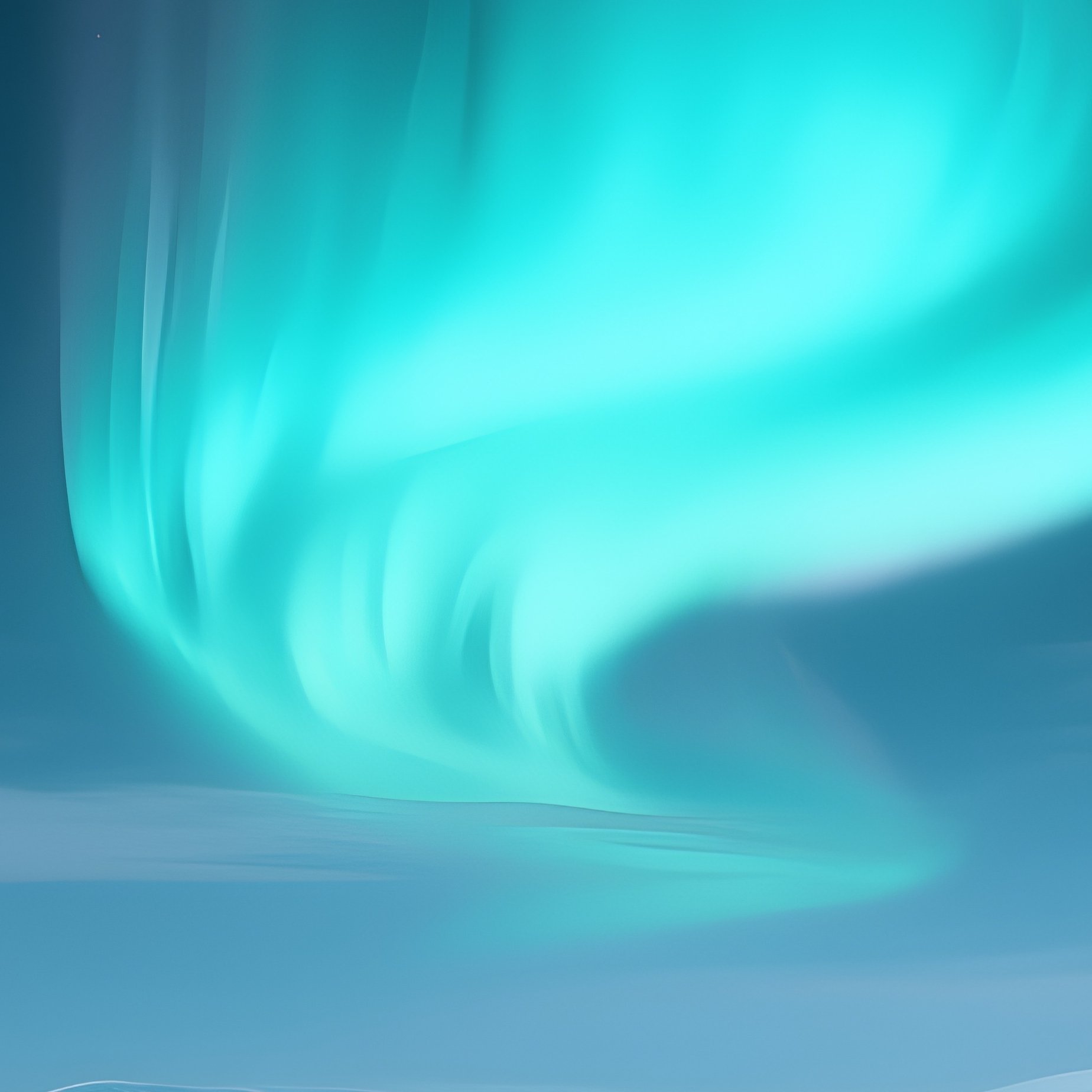 A Faint Aurora Swirling Above A Frozen Arctic Lake. - Full Resolution Quality Preview