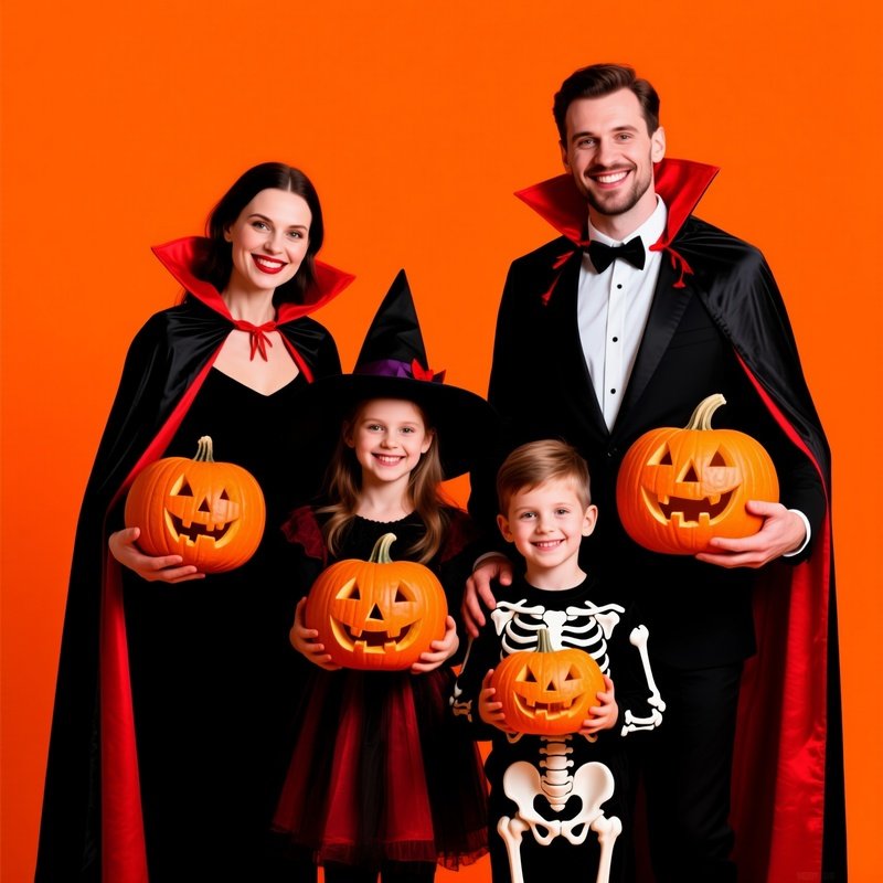 A Family Dressed In Halloween Costumes Halloween Family
