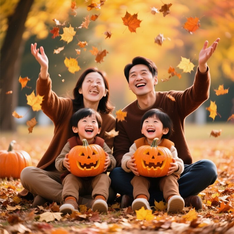 A Family Enjoying Autumn Activities Family Autumn