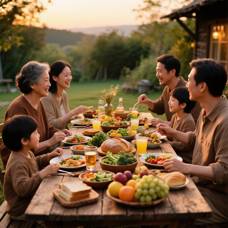A Family Gathering Around A Dinner Table Family Dinner