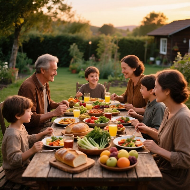 A Family Gathering Around A Dinner Table Family Dinner