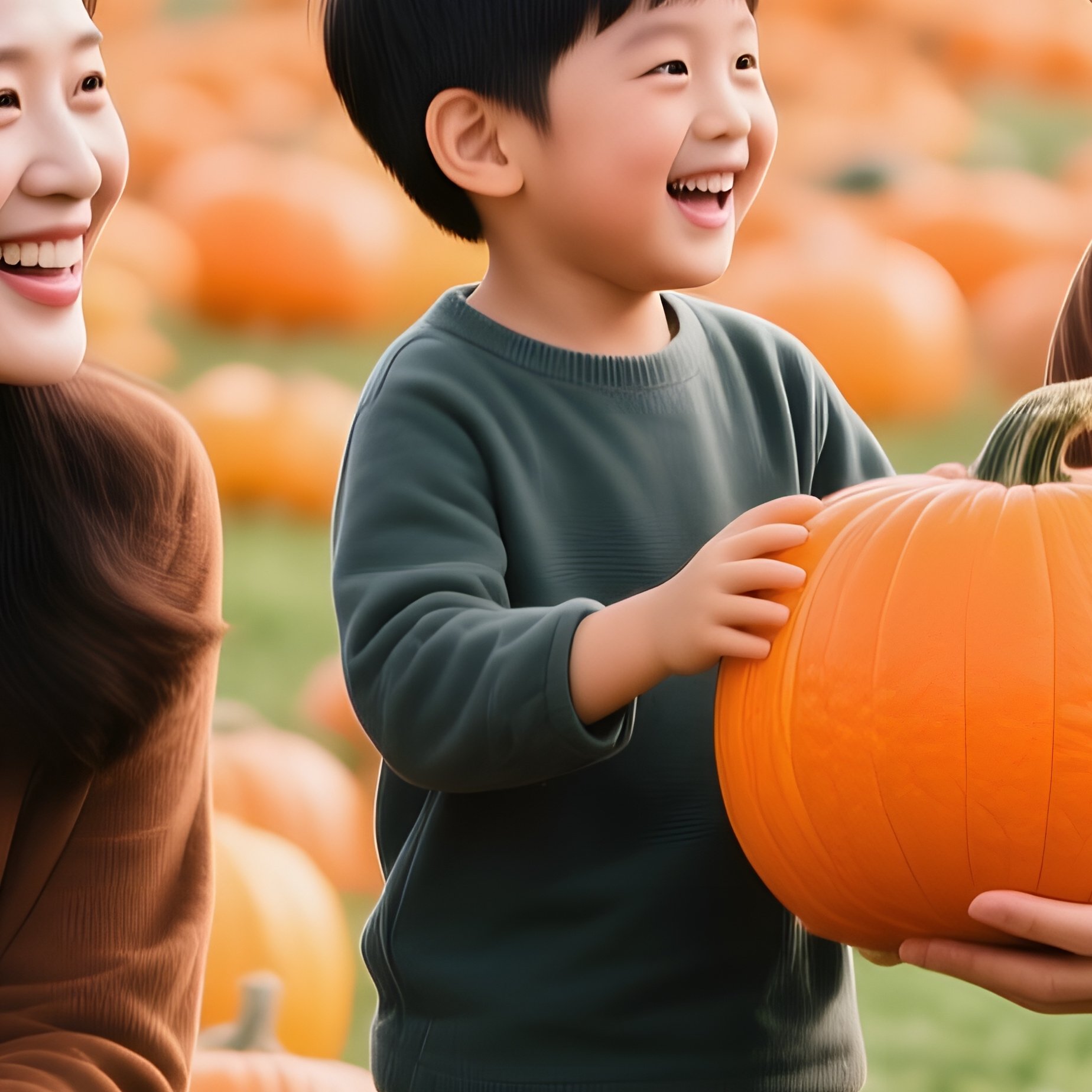 A Family In A Pumpkin Patch Family Pumpkin Patch - Full Resolution Quality Preview