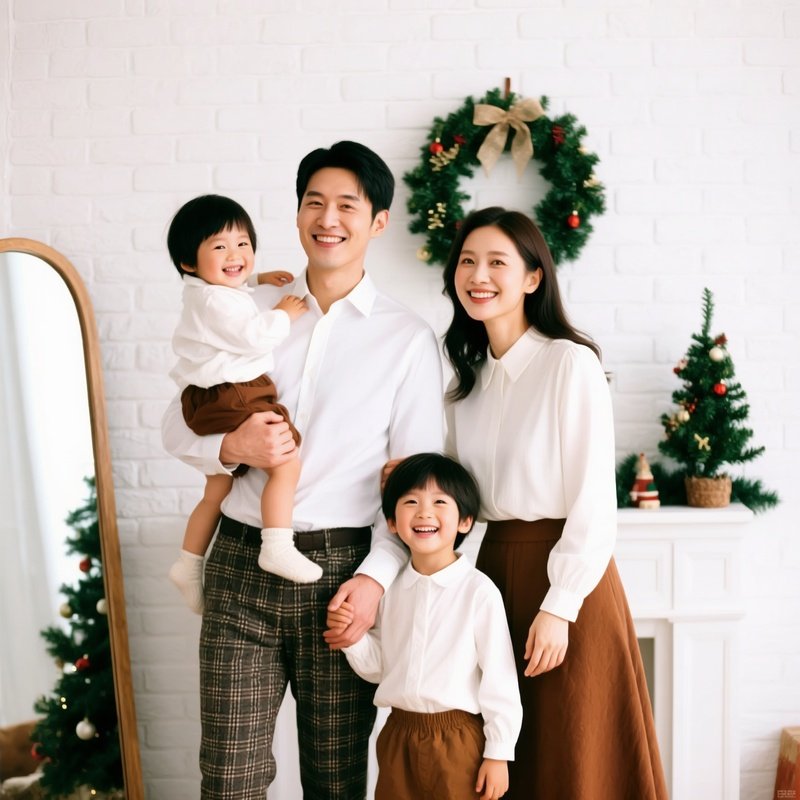 A Family Of Four Posing Together Family Photography