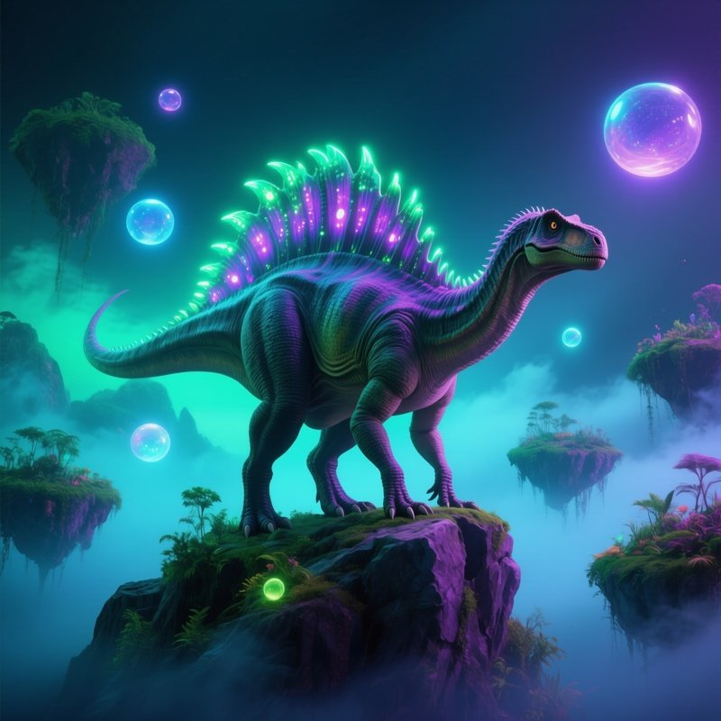 A Fantasy Dinosaur Tenontosaurus In A Mystical Setting