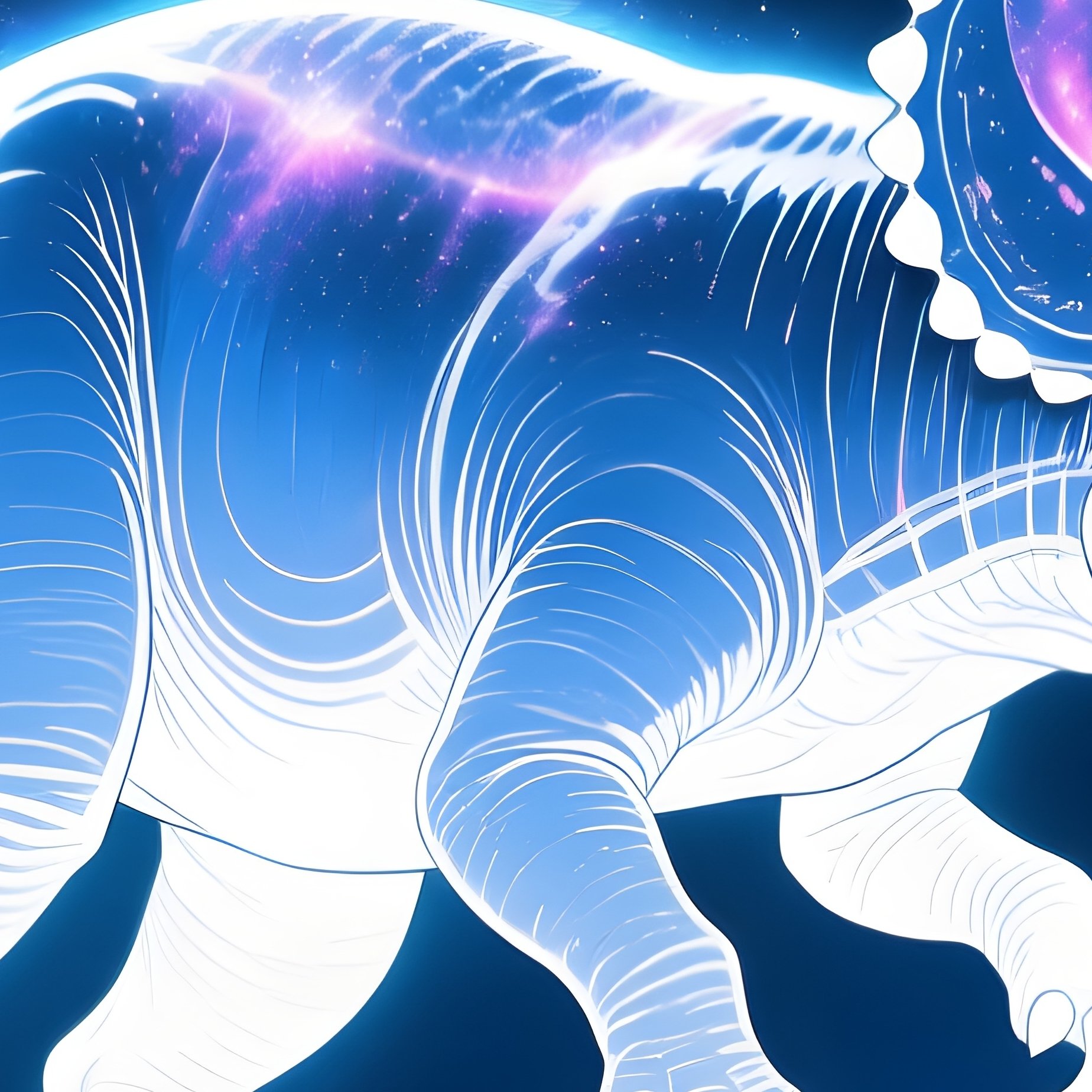 A Fantasy Illustration Of A Triceratops In Space - Full Resolution Quality Preview