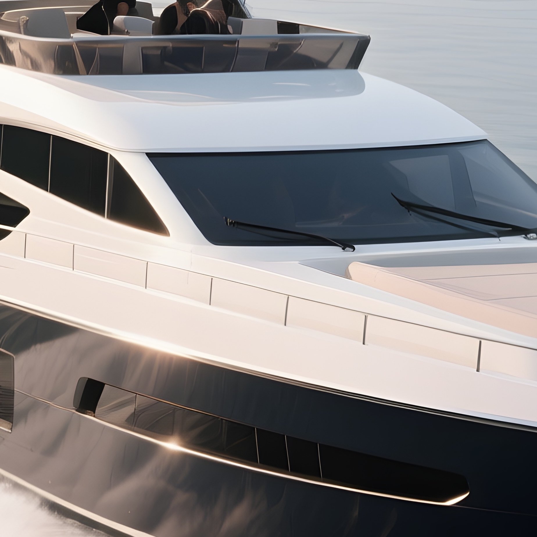 A Fast Luxury Yacht Speeding Across An Open Channel - Full Resolution Quality Preview