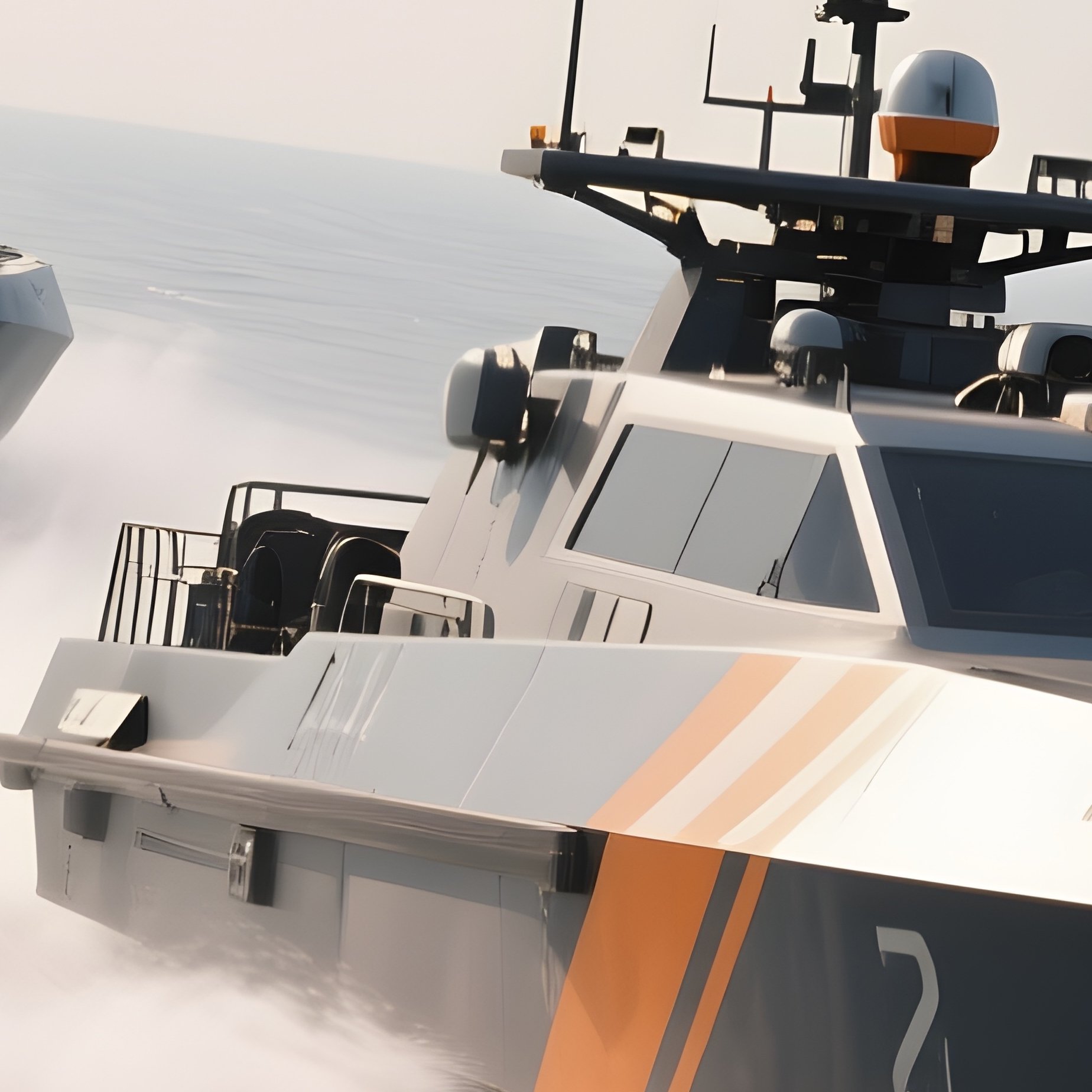 A Fast Patrol Craft Running In Parallel Formation - Full Resolution Quality Preview