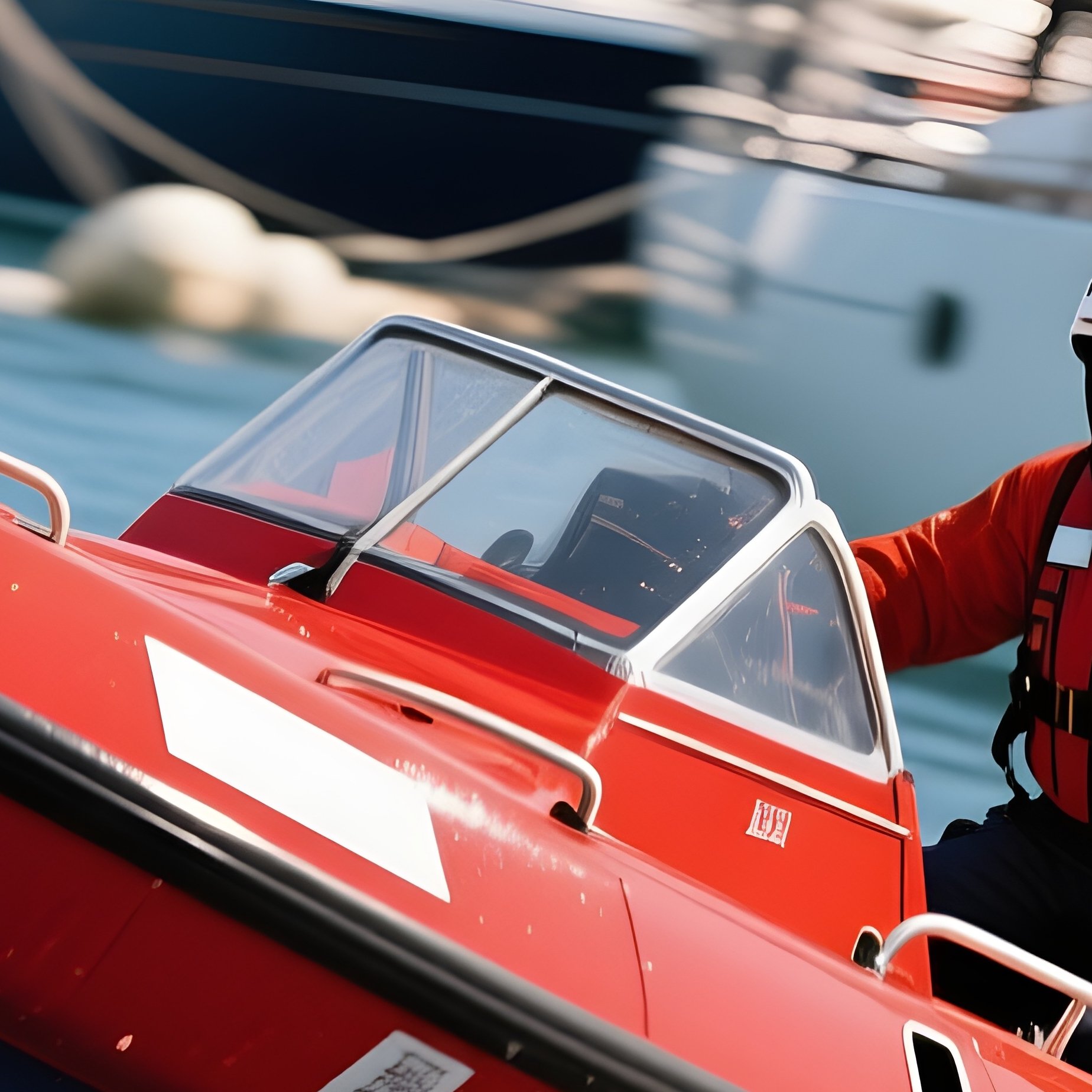 A Fast Rescue Craft Moving Between Anchored Yachts 3 - Full Resolution Quality Preview