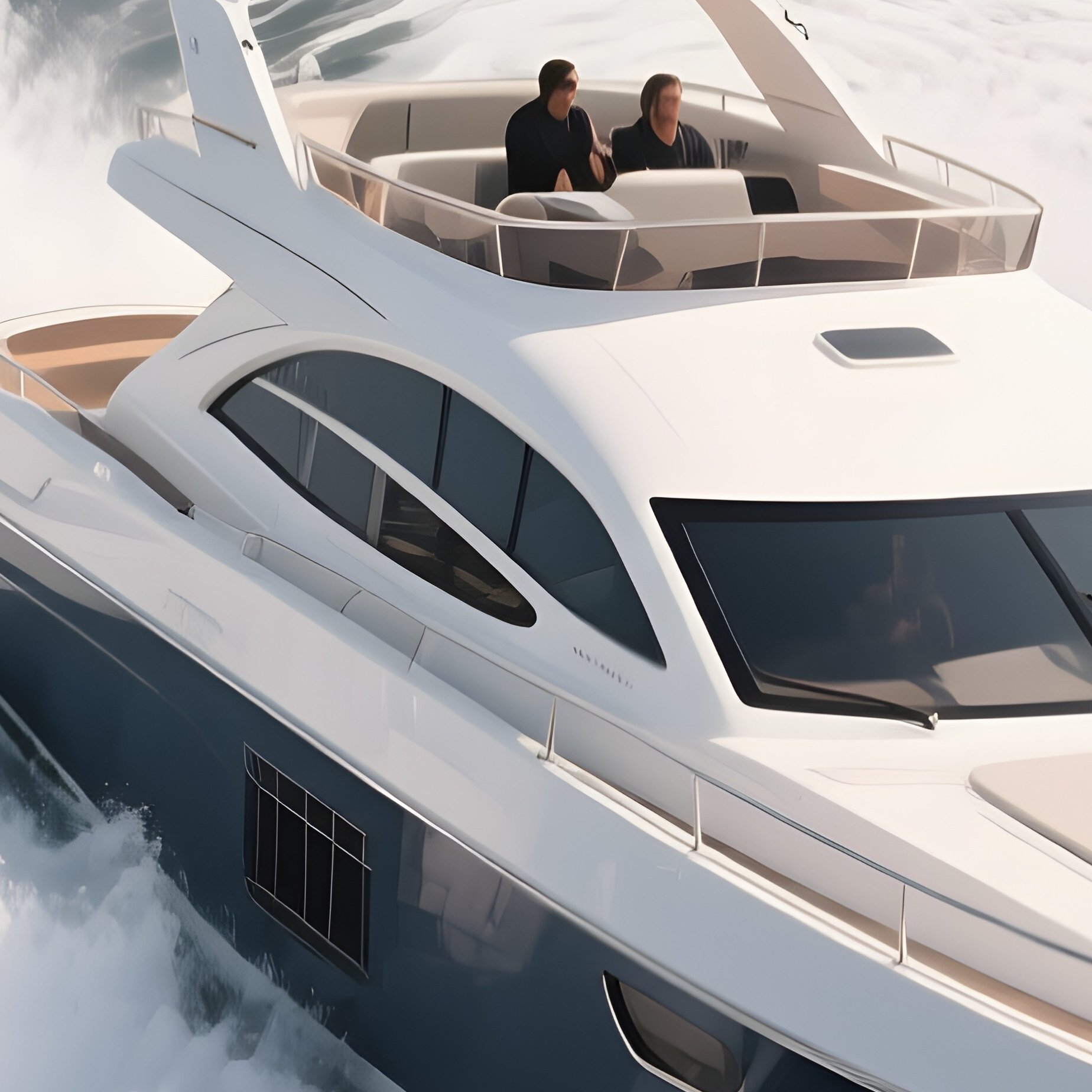 A Fast Sport Yacht Leaving A Trail Of White Foam Behind It - Full Resolution Quality Preview