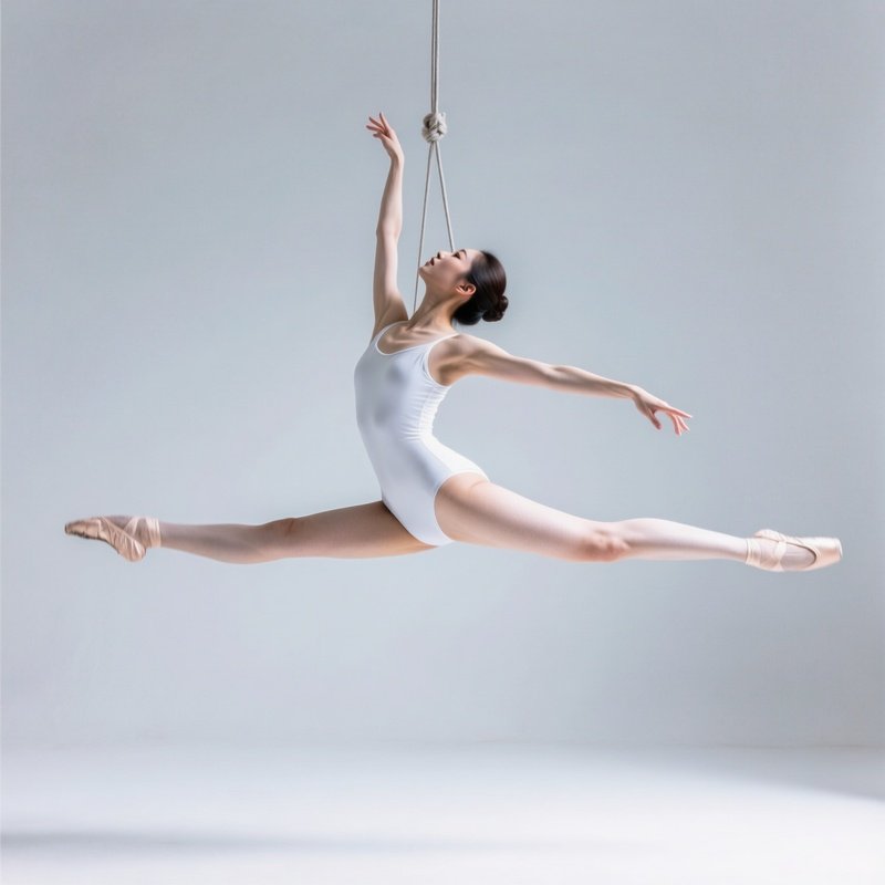 A Female Dancer In Mid Air Dance Grace