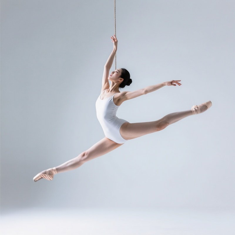 A Female Dancer In Mid Air Dance Grace