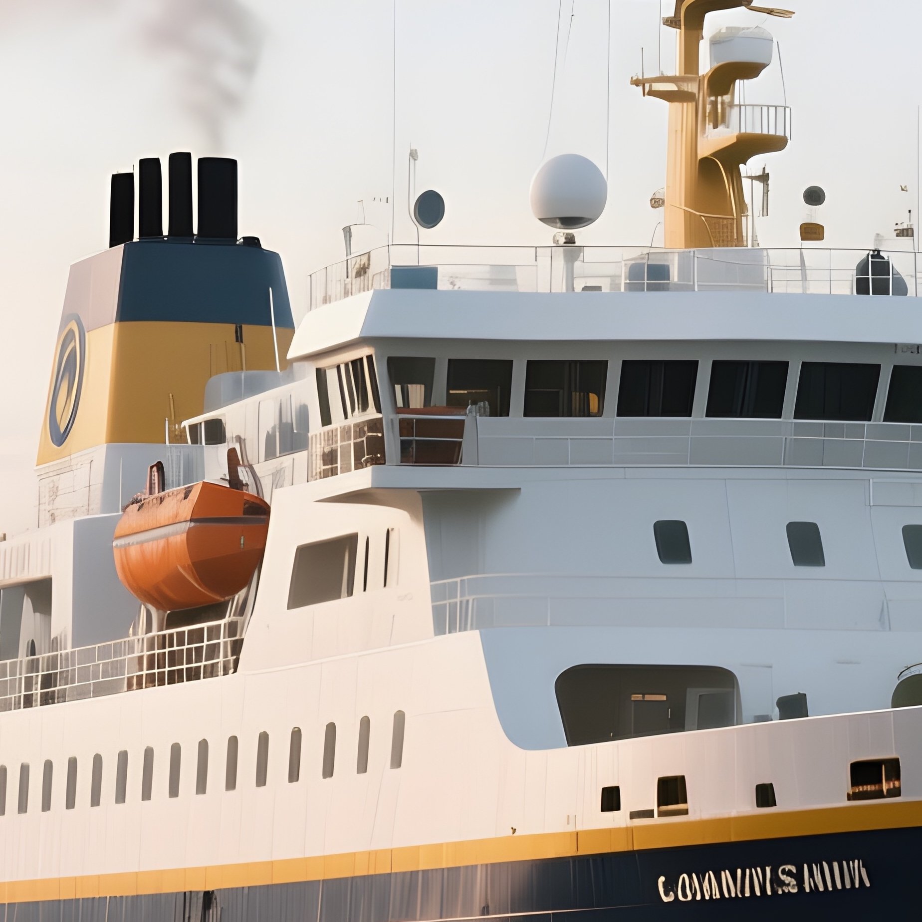 A Ferry Anchored Near A Remote Northern Peninsula - Full Resolution Quality Preview