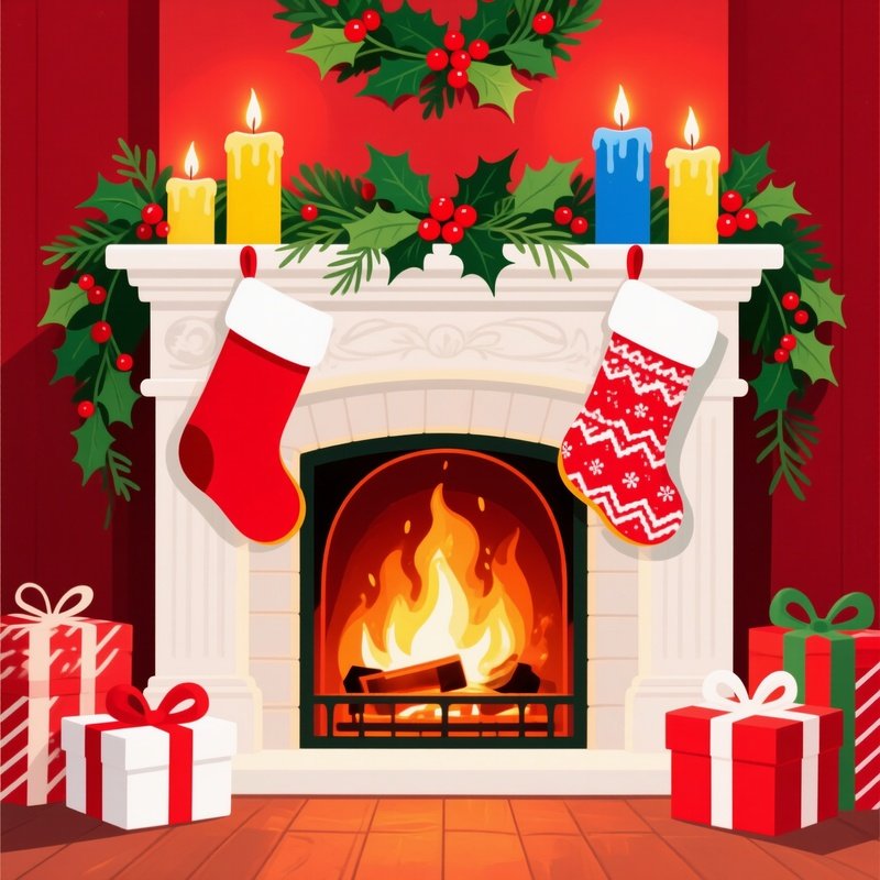 A Festive Christmas Fireplace Scene Christmas Fireplace