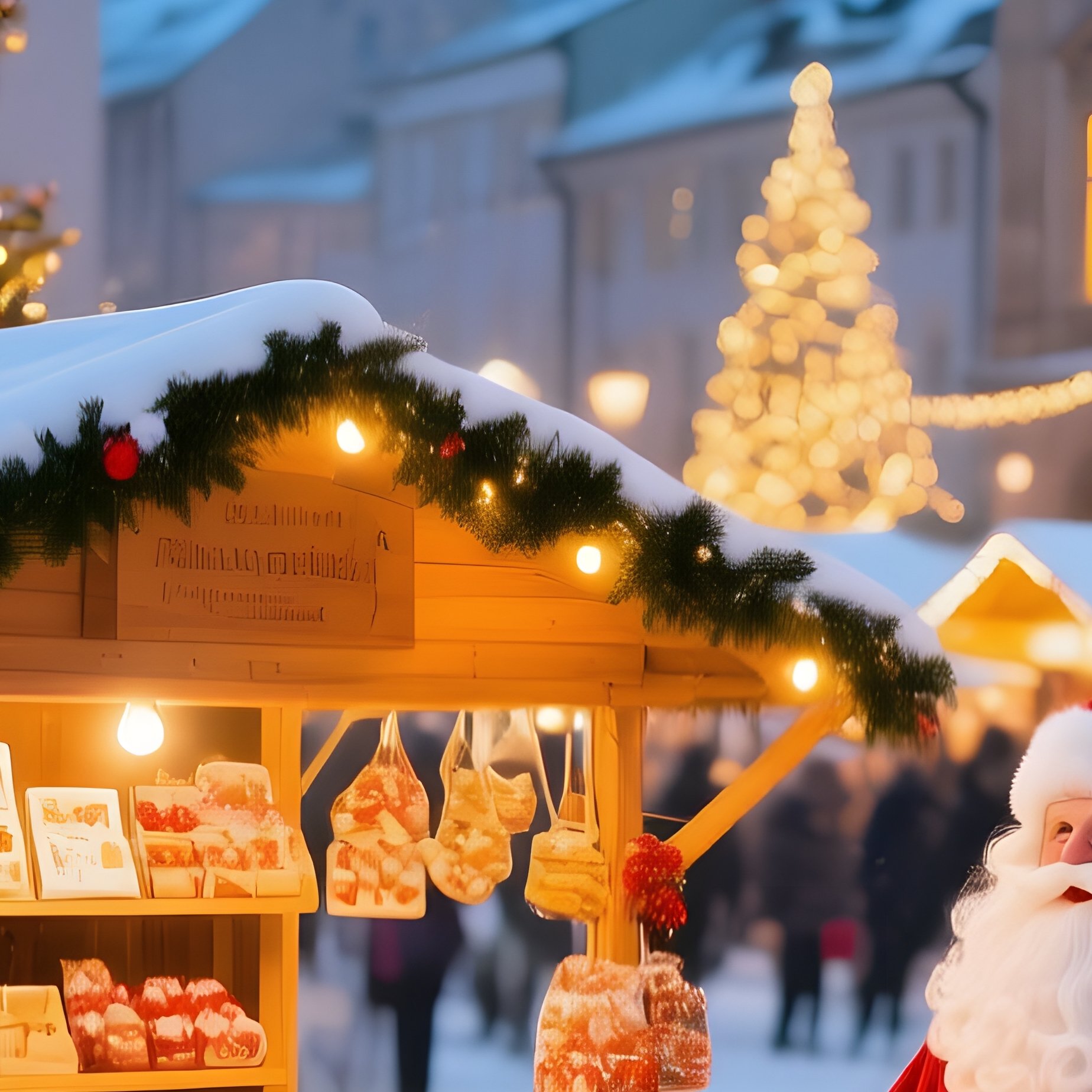 A Festive Christmas Market Scene At Dusk Christmas Market - Full Resolution Quality Preview