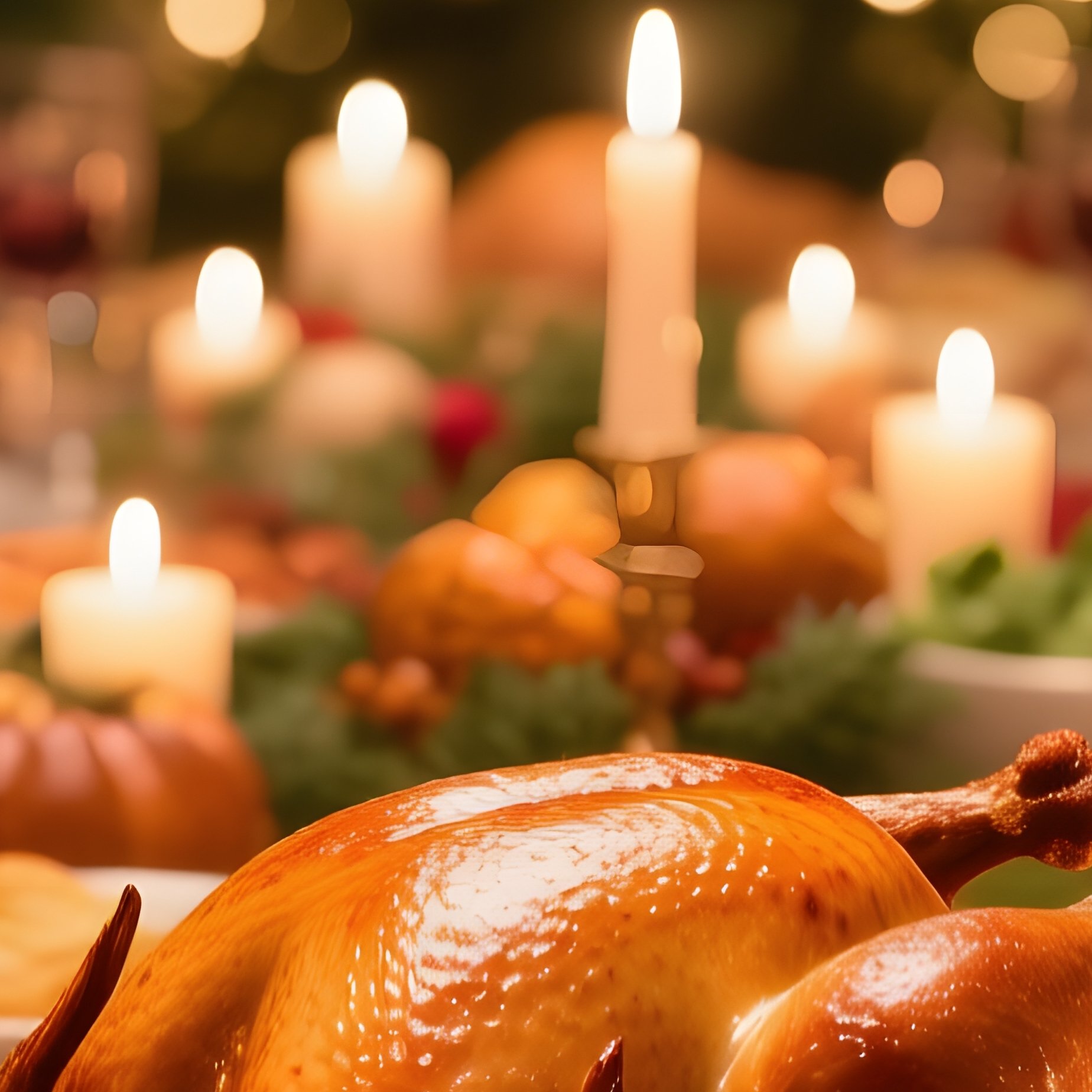 A Festive Dinner Table Setting Holiday Feast - Full Resolution Quality Preview