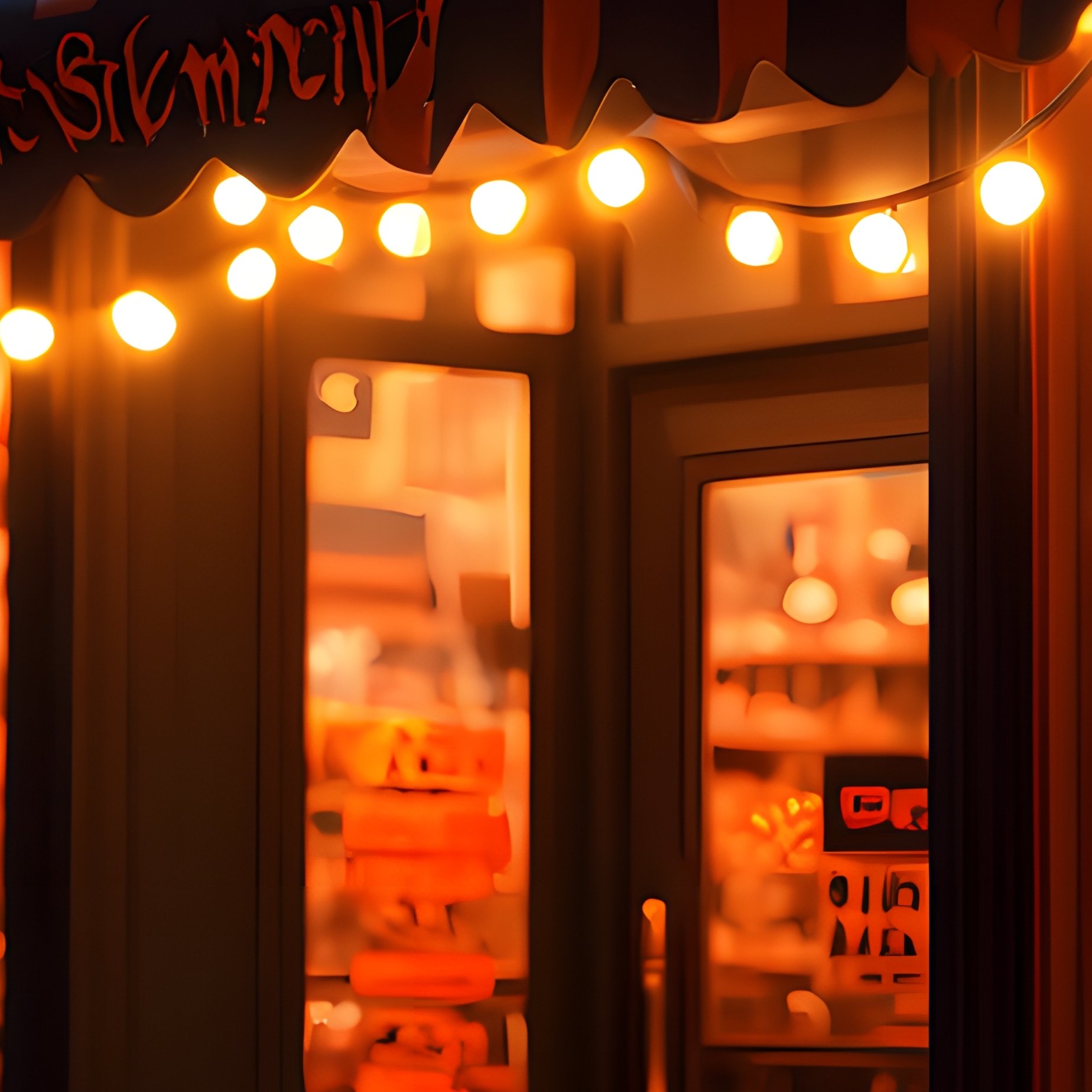 A Festive Halloween Scene At A Store Halloween Pumpkins - Full Resolution Quality Preview