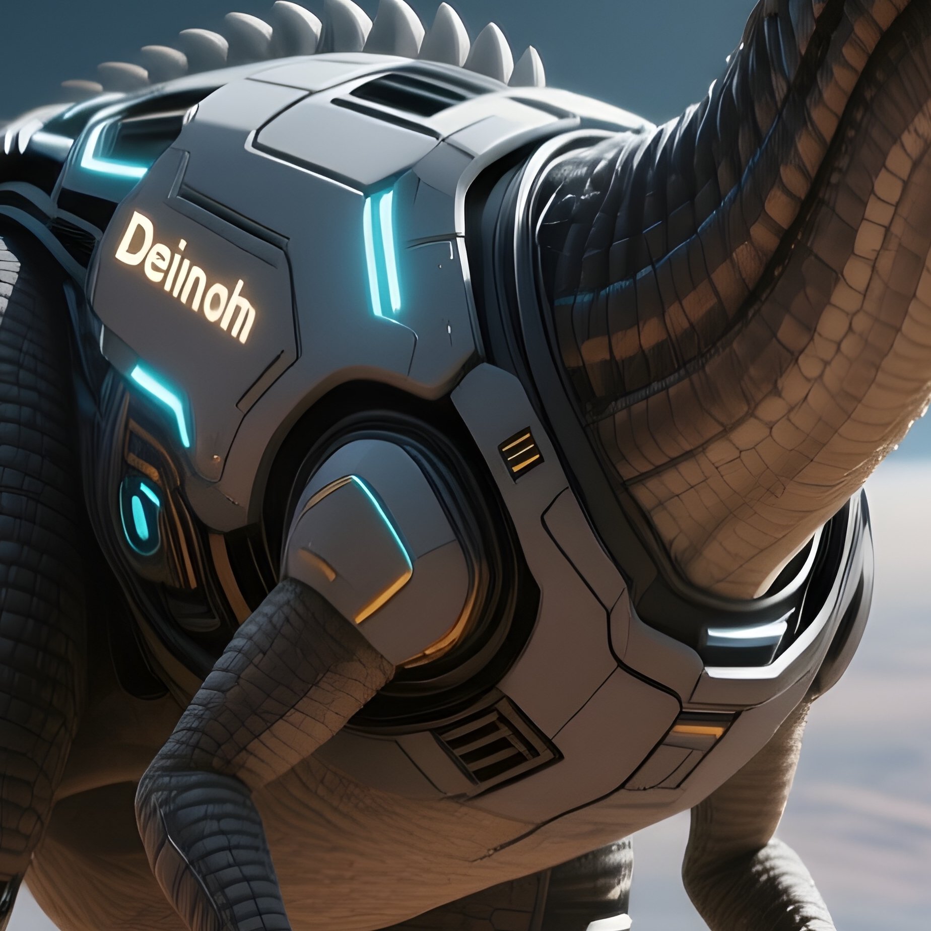 A Fictional Scenario Where A Deinonychus Dinosaurier Is In An Alien World - Full Resolution Quality Preview