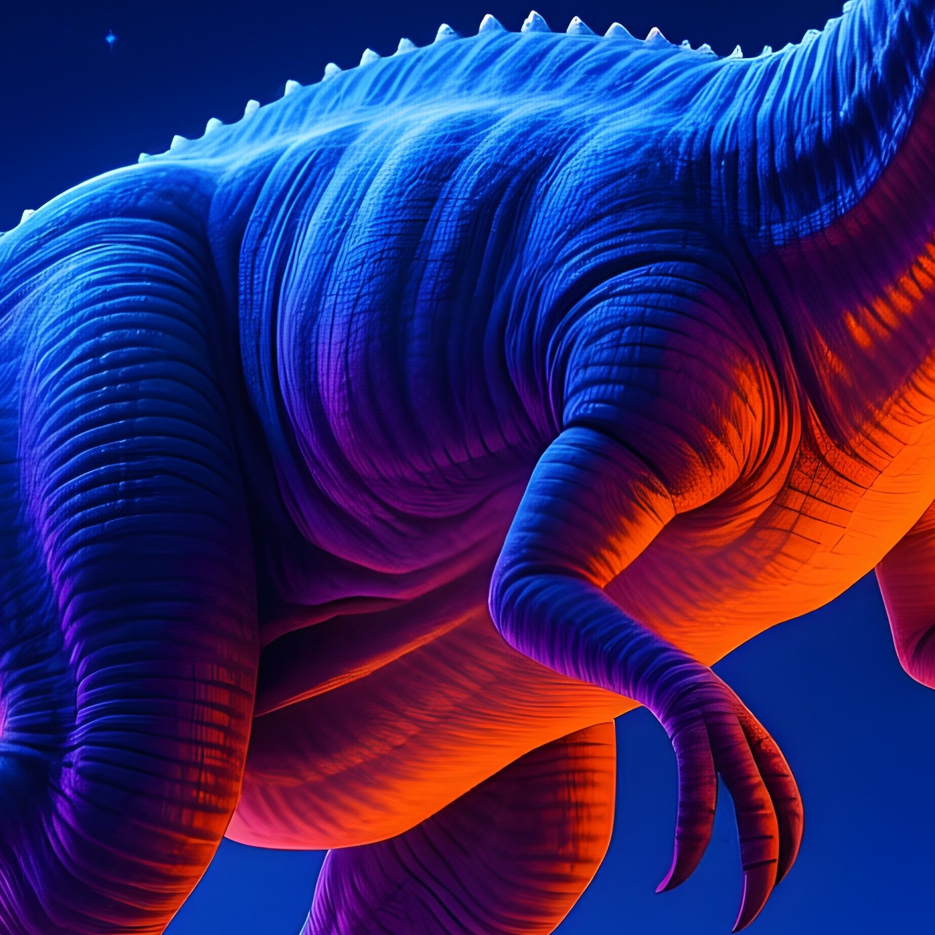 A Fictional Science Fiction Story With A Dinosaur Einiosaurus In Space - Full Resolution Quality Preview