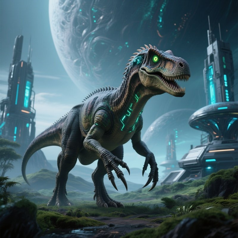 A Fictional Therizinosaurus Scene