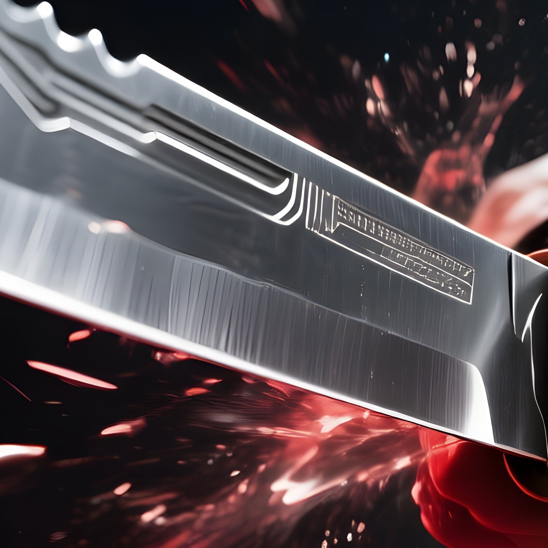 A Fighter Knife In Action Scene - Full Resolution Quality Preview