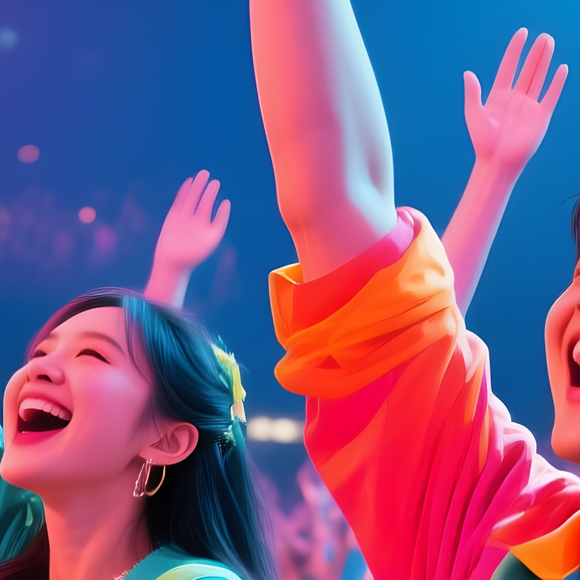 A Finale Scene With Performers Waving To The Cheering Crowd - Full Resolution Quality Preview