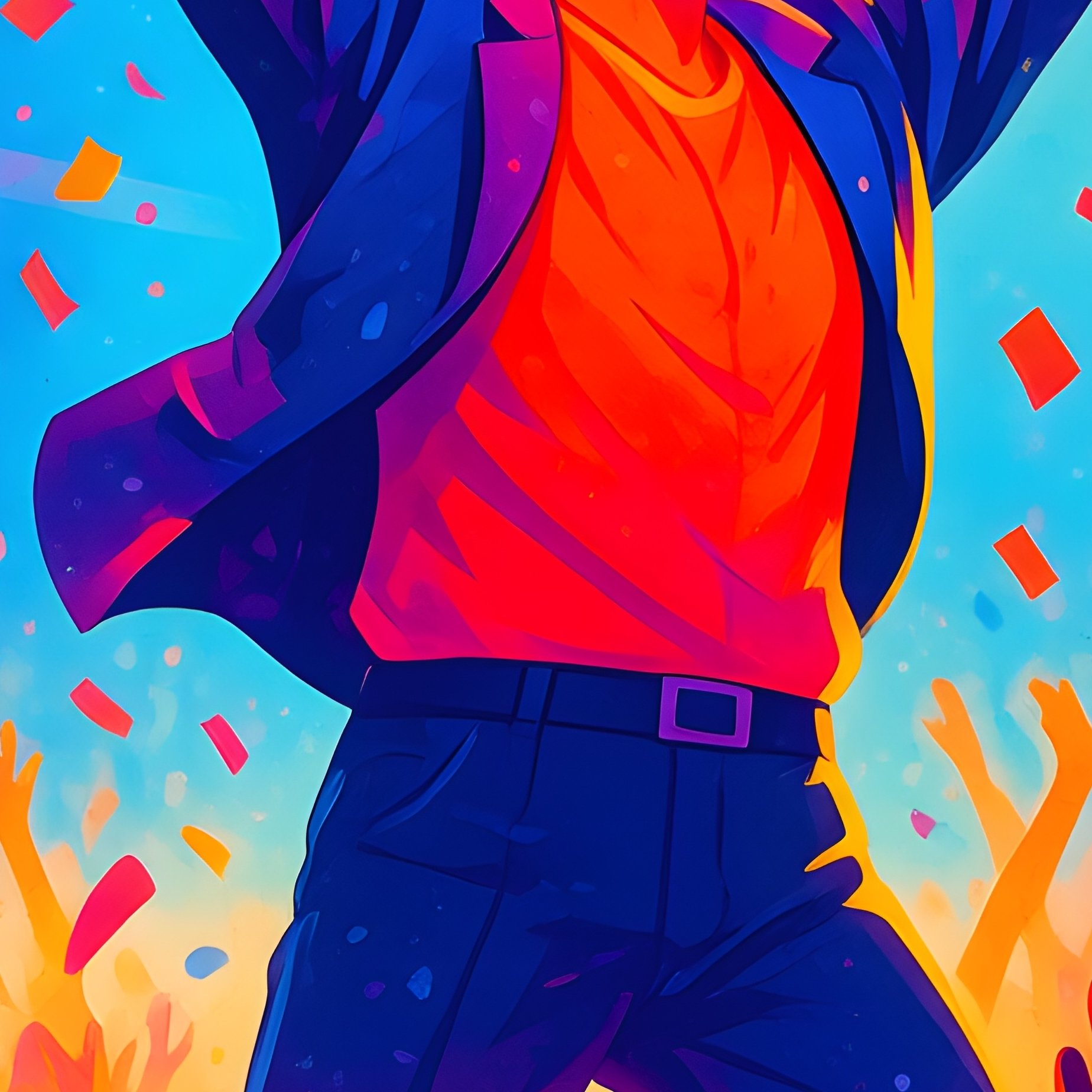 A Finale Scene With Performers Waving To The Cheering Crowd Illustration - Full Resolution Quality Preview