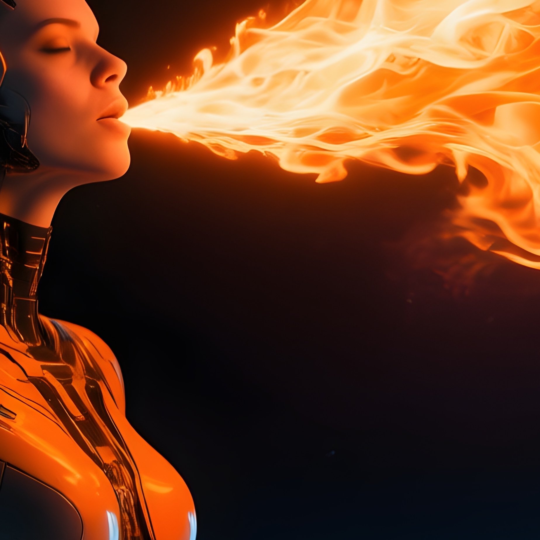 A Fire Performer Breathing Flame Science Fiction - Full Resolution Quality Preview