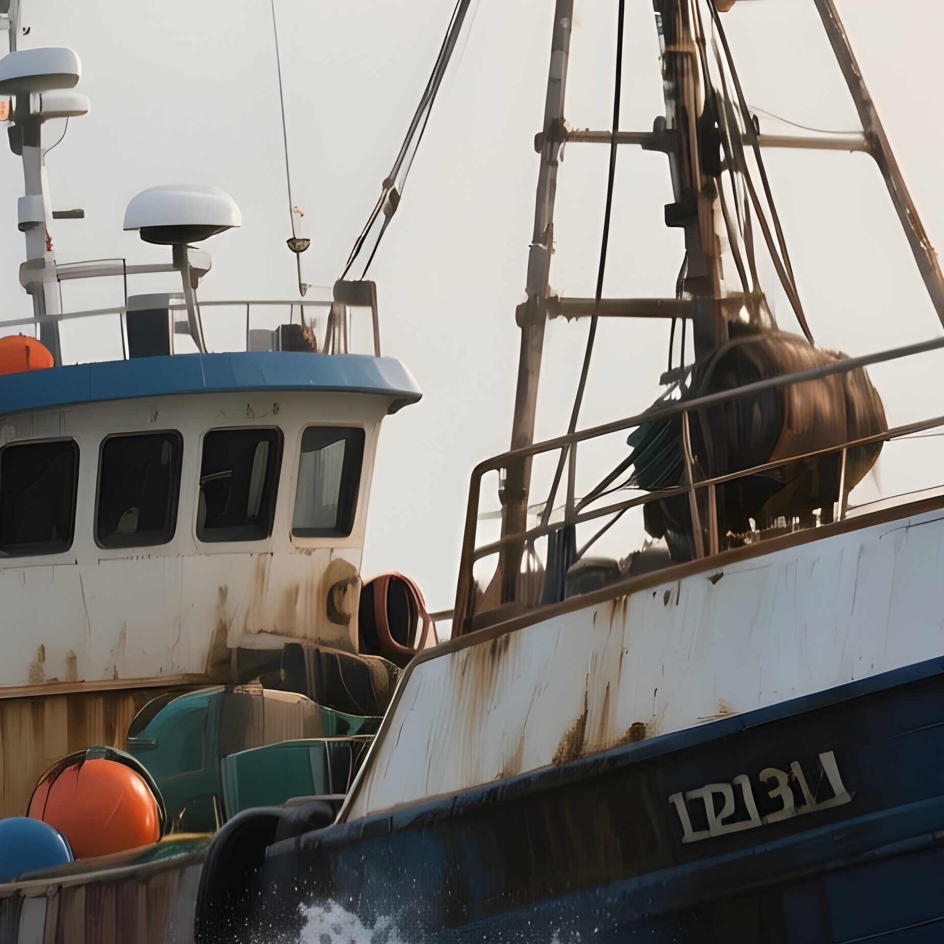 A Fishing Vessel Rocking In Strong Offshore Winds - Full Resolution Quality Preview