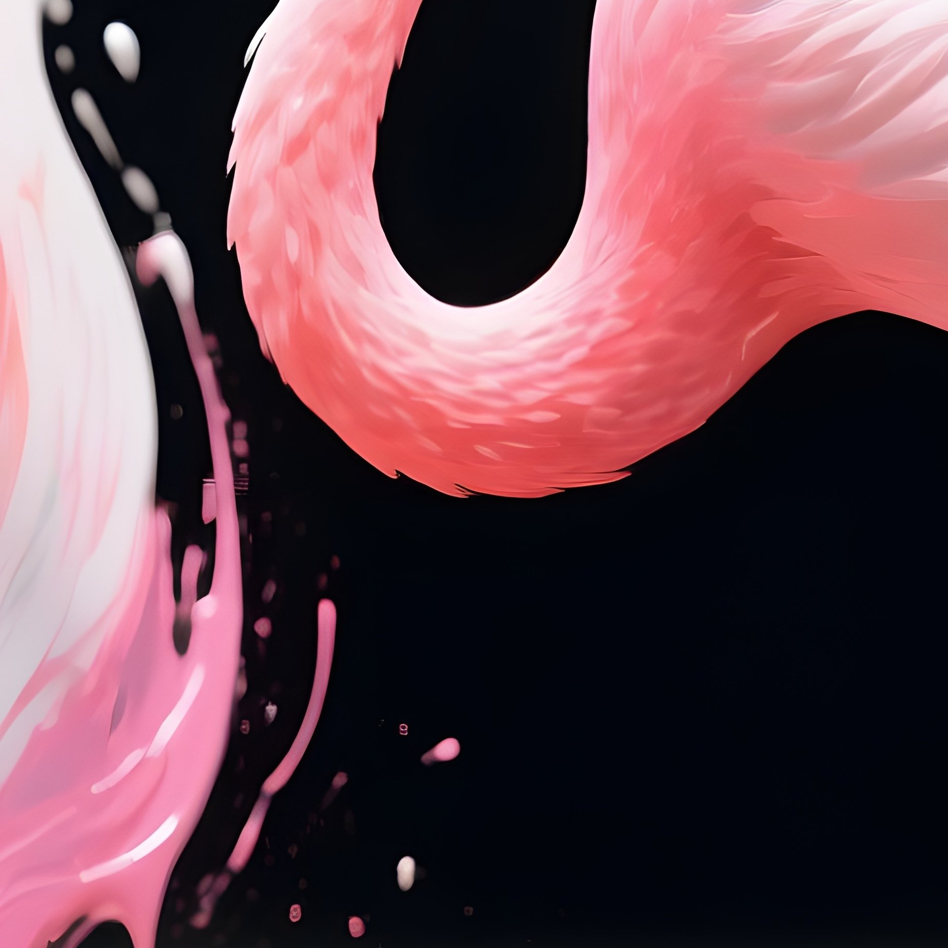 A Flamingo Painting Abstraction With Beak - Full Resolution Quality Preview