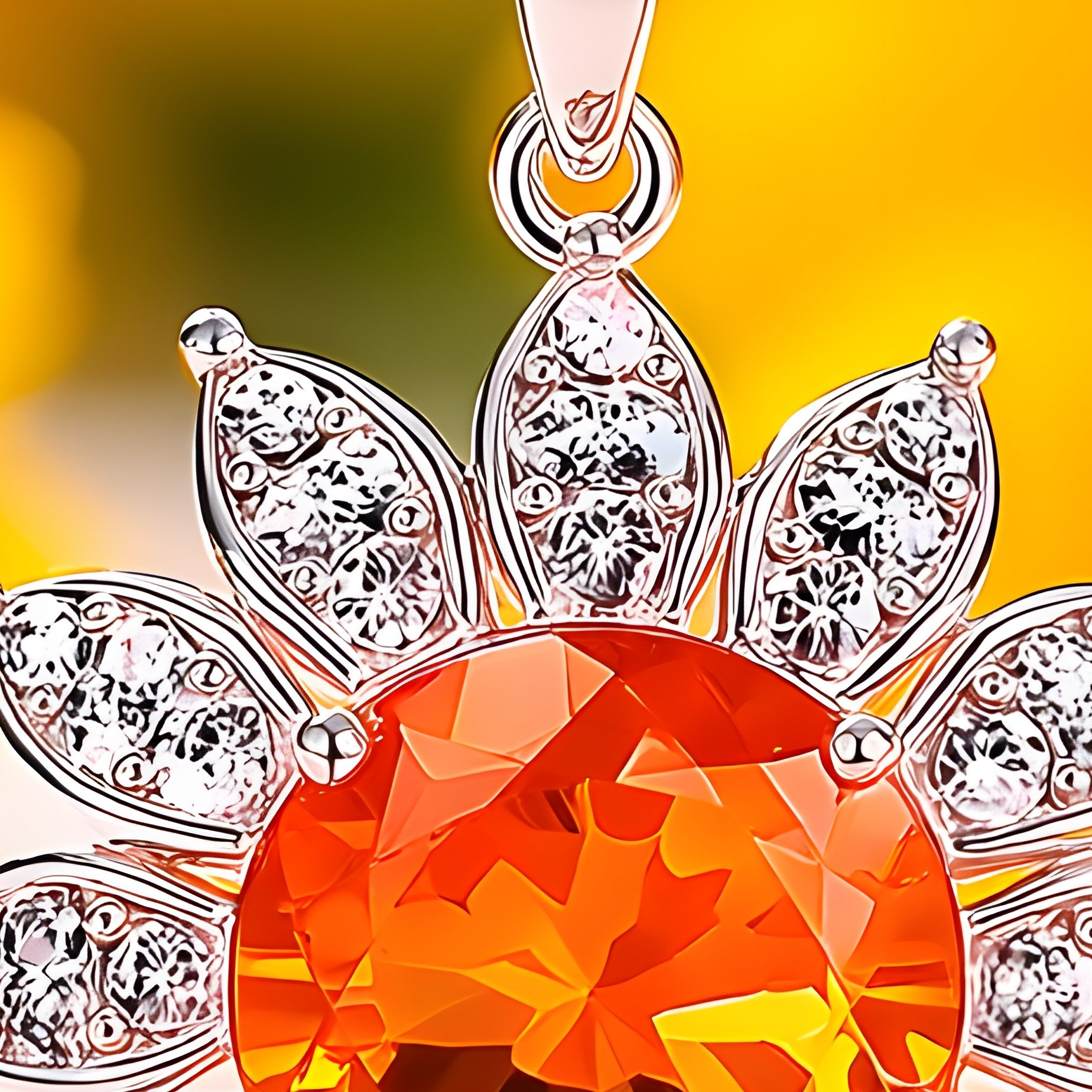 A Flower Shaped Pendant Necklace Jewelry Pendant - Full Resolution Quality Preview