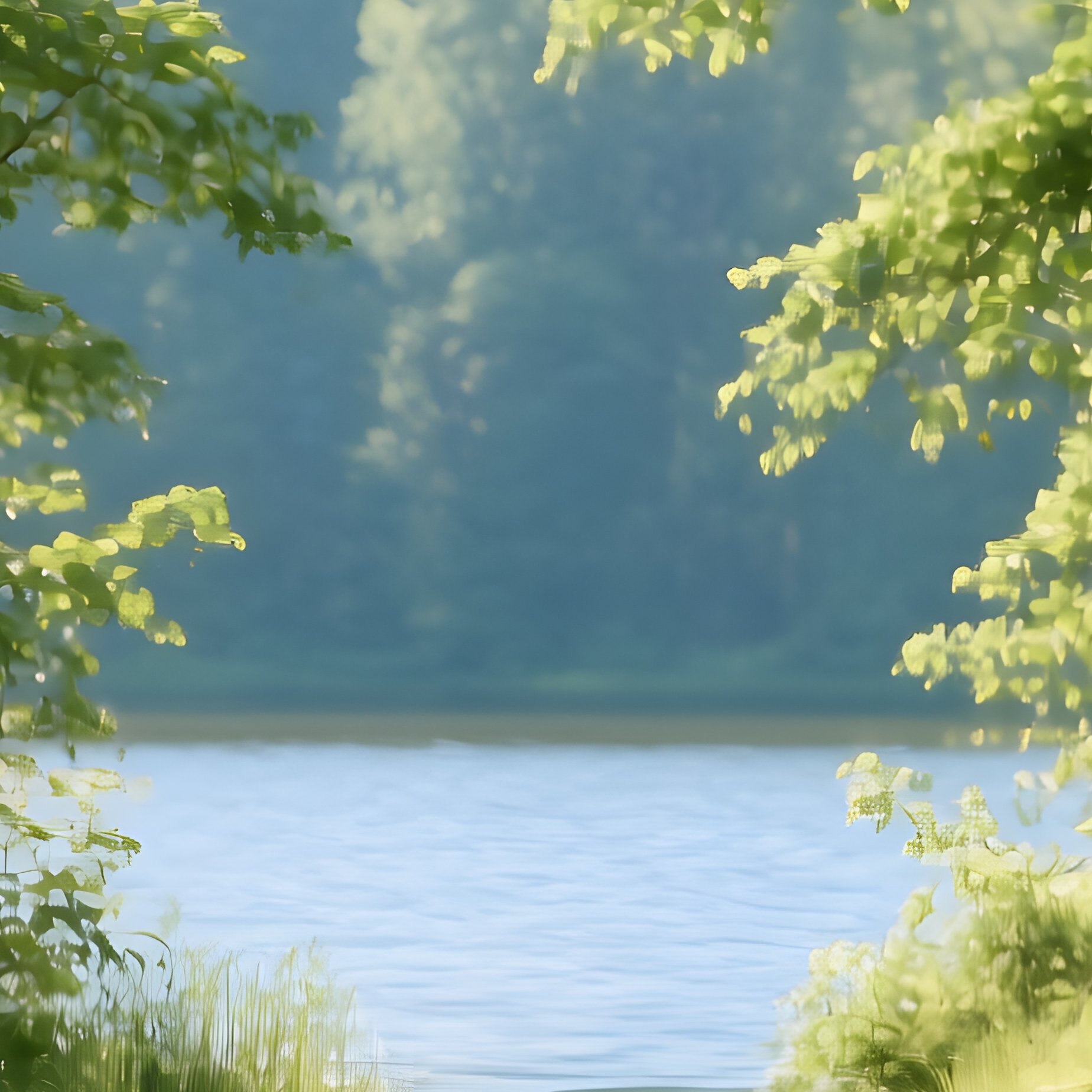 A Forest Path Leading Towards A Body Of Water Forest Path - Full Resolution Quality Preview