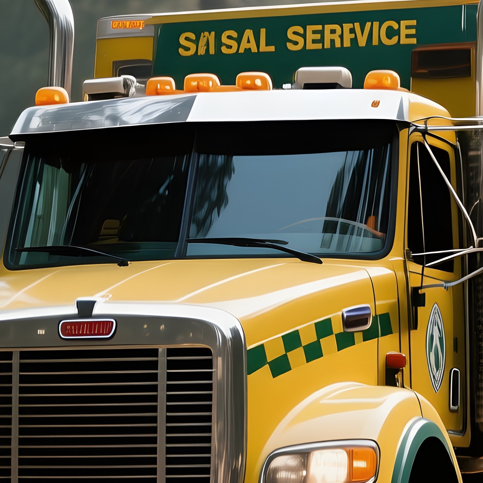 A Forestry Service Truck Driving Through Pine Forests - Full Resolution Quality Preview