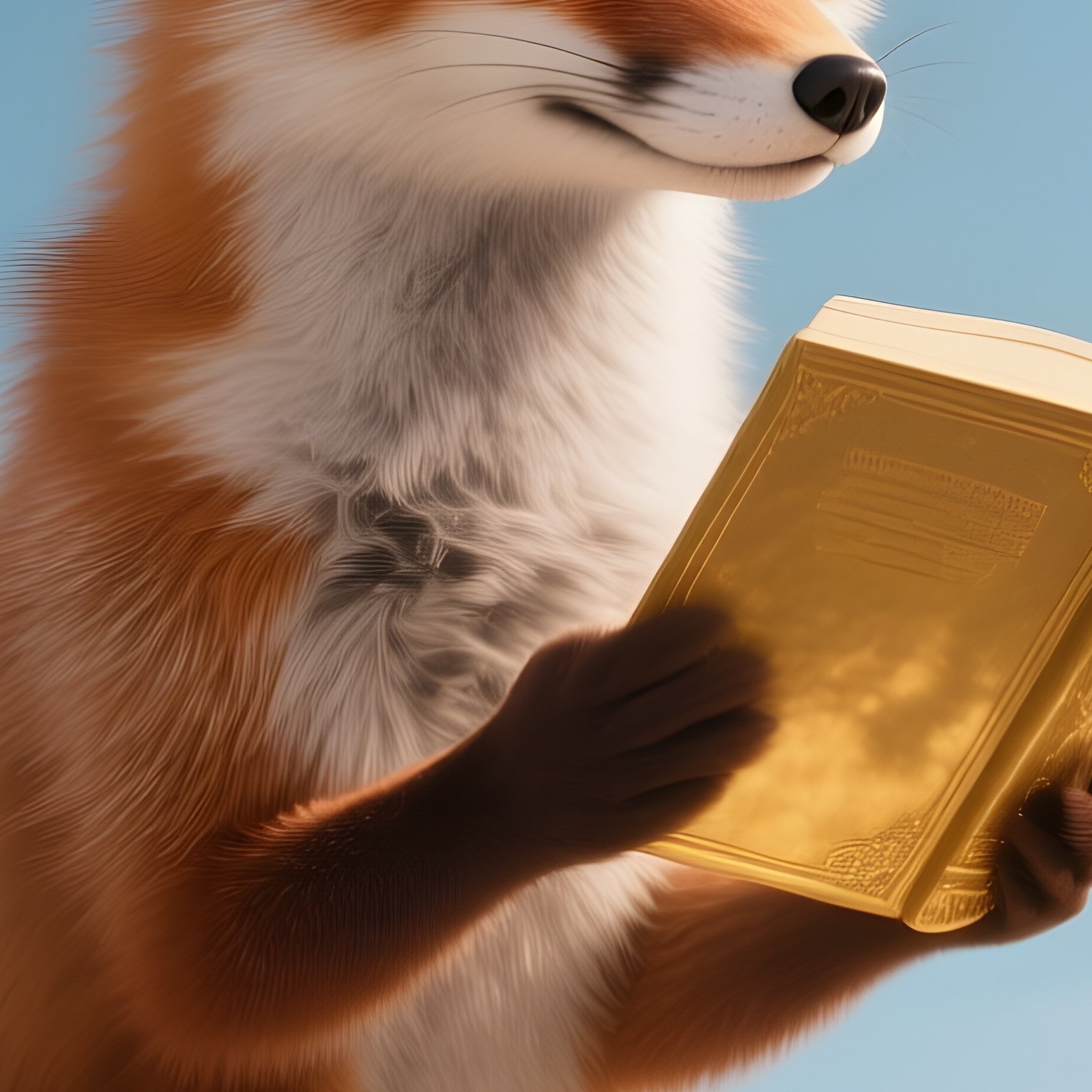 A Fox Reading Bedtime Stories To Clouds - Full Resolution Quality Preview