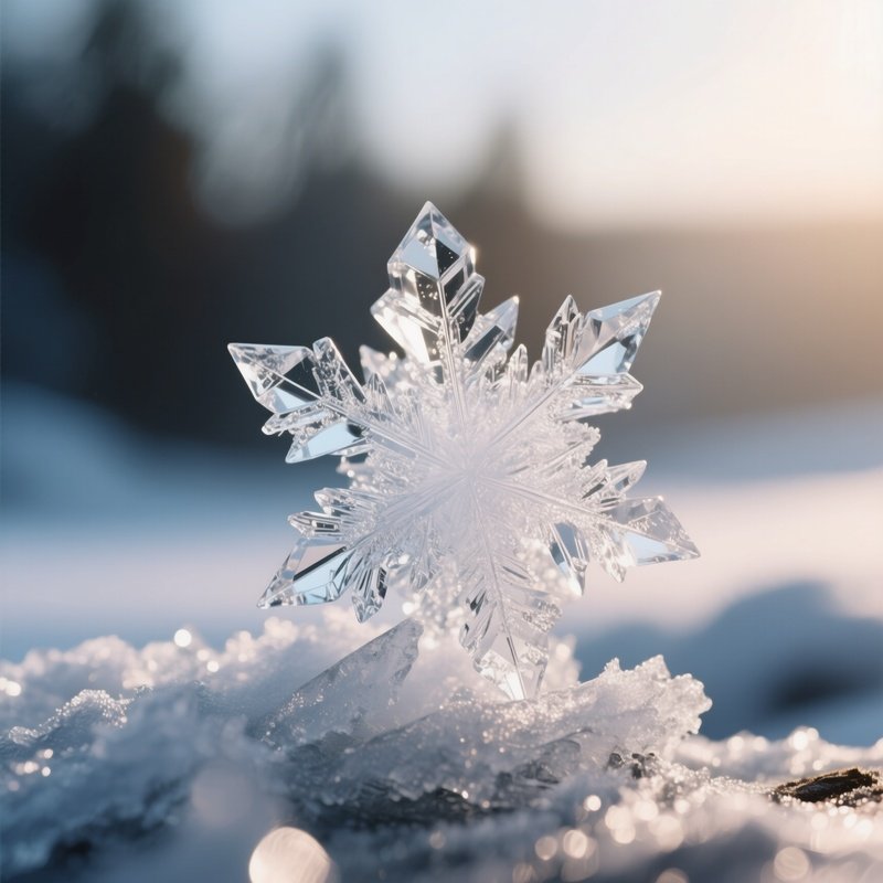 A Fragile Ice Crystal Photographed Before Melting On A Warm Breeze.