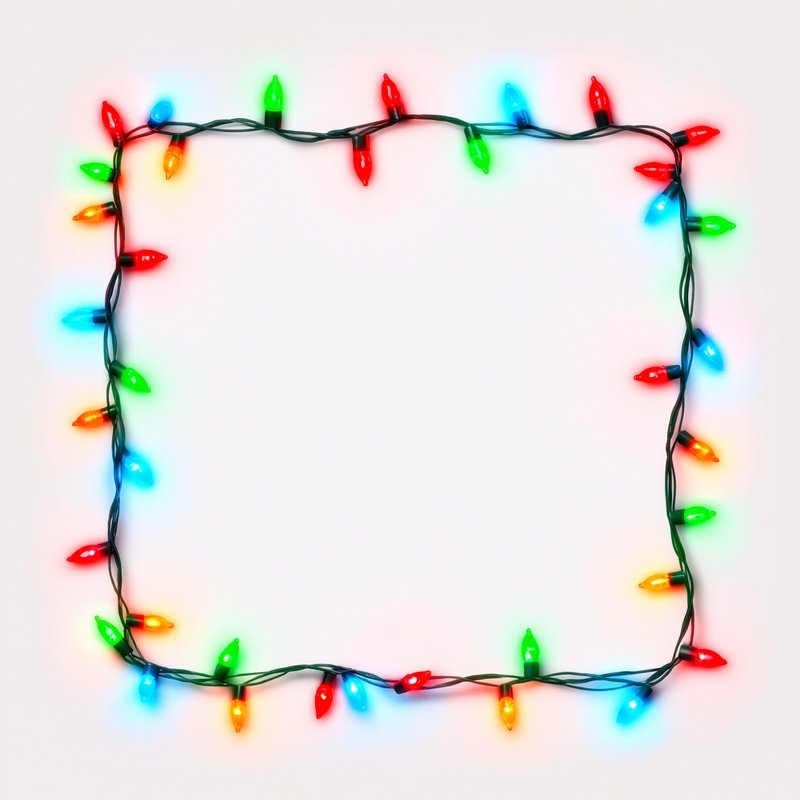 A Frame Made Of Colorful String Lights String Lights Frame