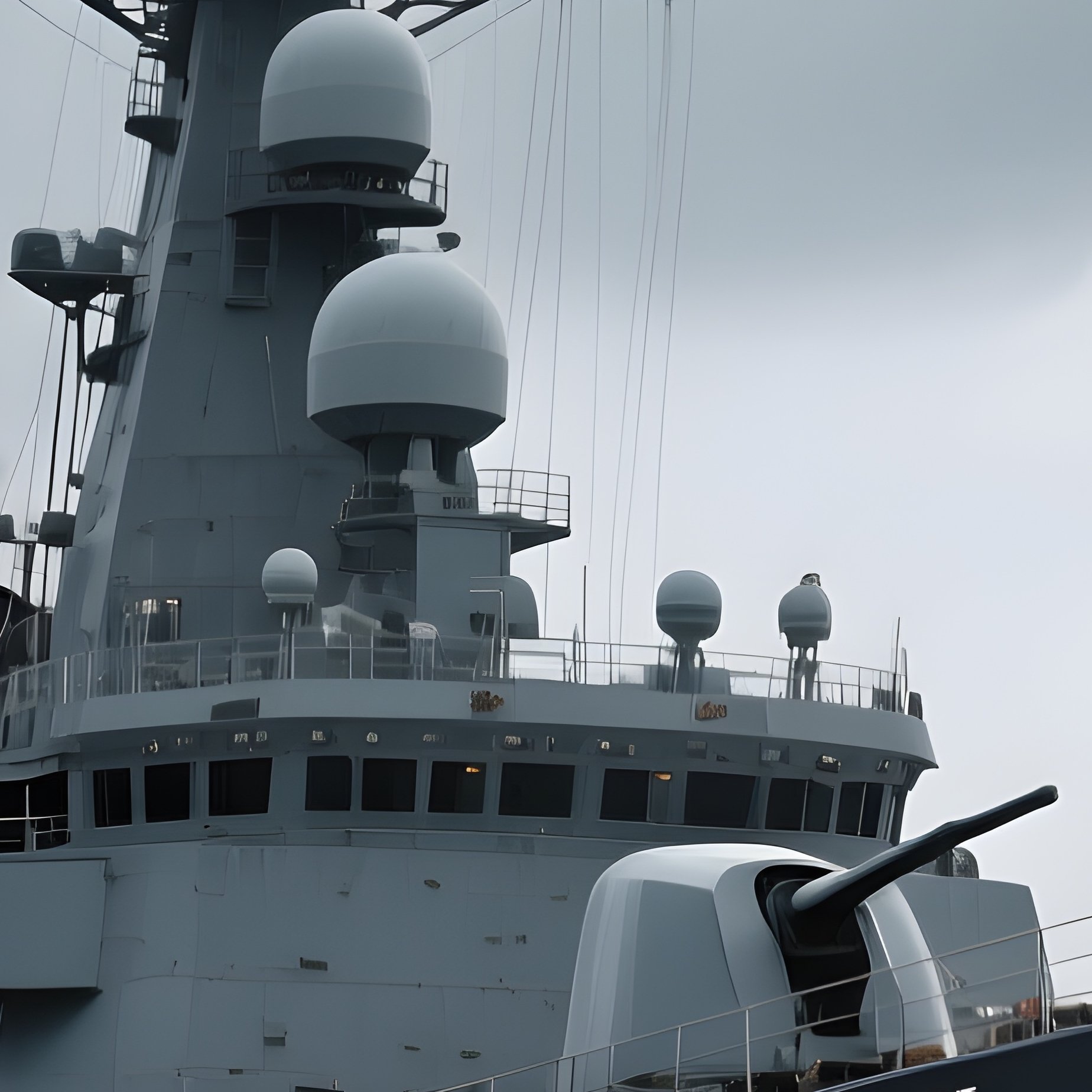 A Frigate Cruising Under Heavy Overcast Conditions - Full Resolution Quality Preview