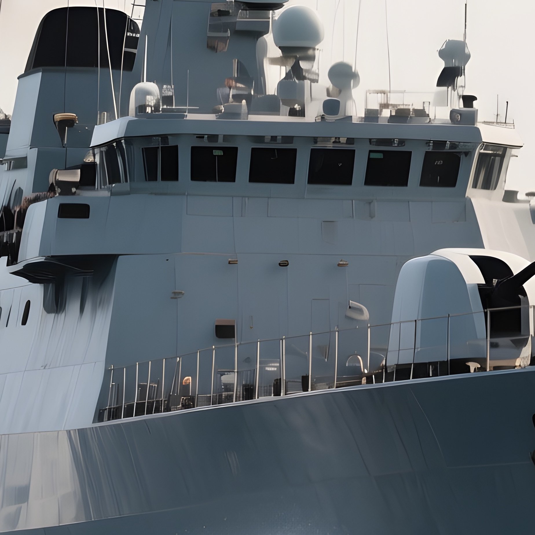 A Frigate Cutting Through Choppy Waves During Coastal Patrol - Full Resolution Quality Preview